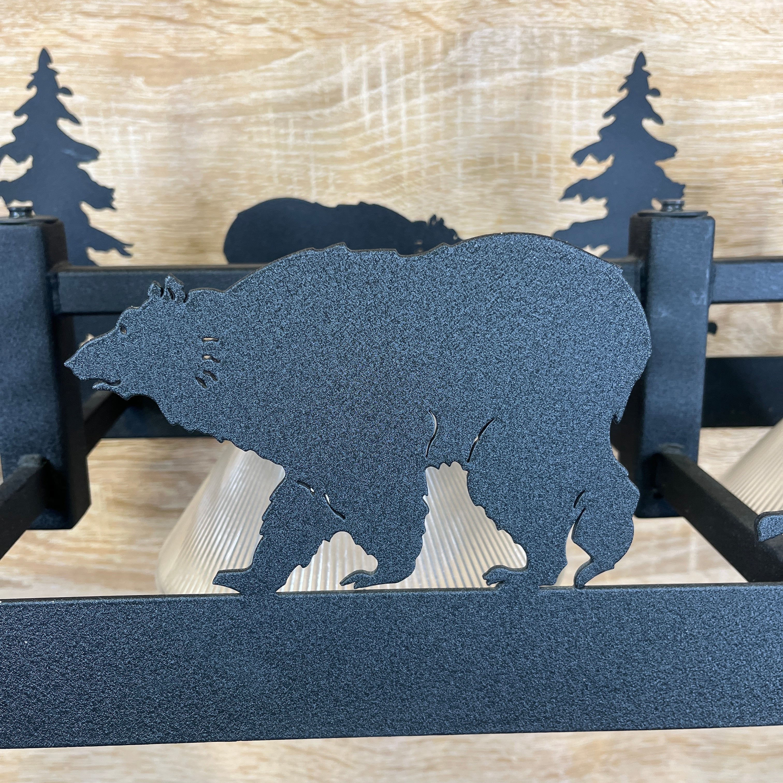 Rustic 3-Light Textured Iron Bear and Moose Billiards Ceiling Pendant 45"x 15"x 12" - 35"