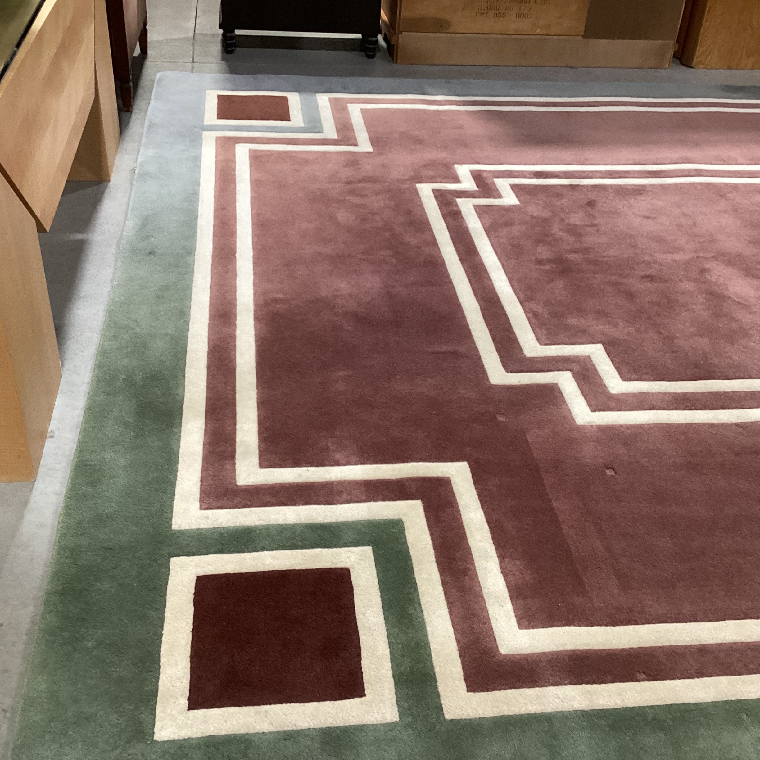 Masland The Azola's Custom Green & Mauve Handcrafted Wool Rug 12' x 15'