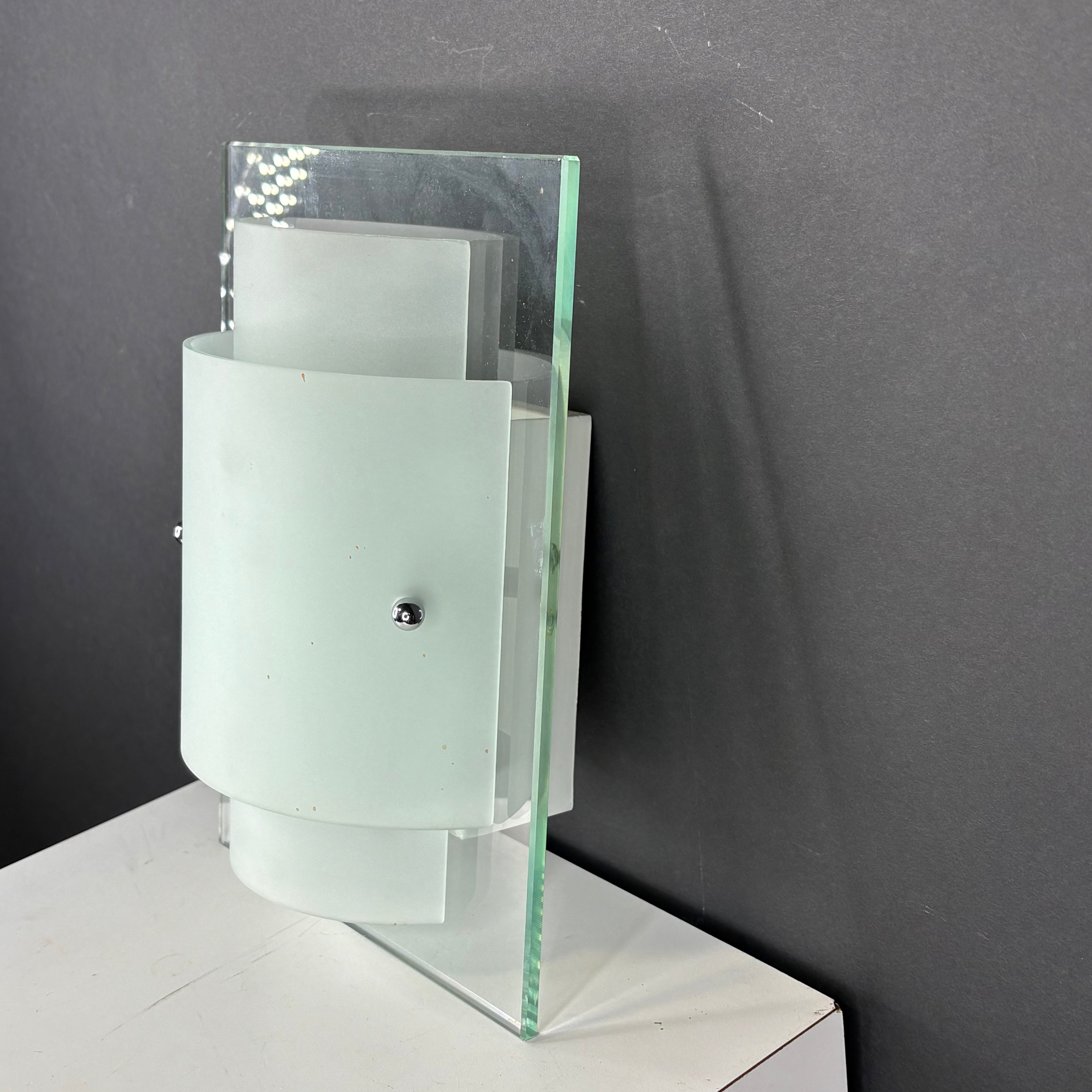 Portfolio Modern 1-Light Glass and Chrome Wall Sconce 7.5”x 11”x 5”