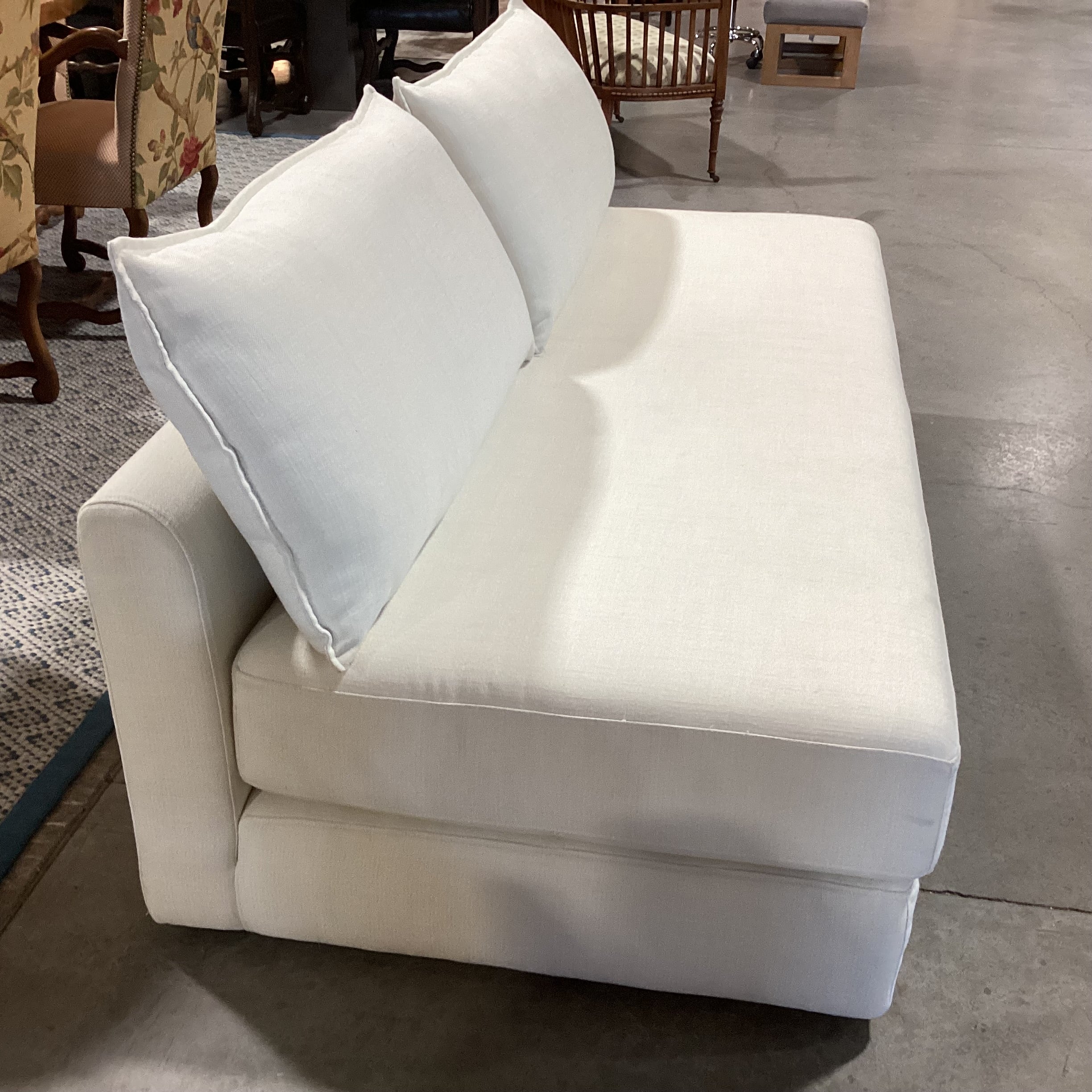 Article Braam Vintage White Convertible Cushion Bed Sofa 75"x 36"x 25"