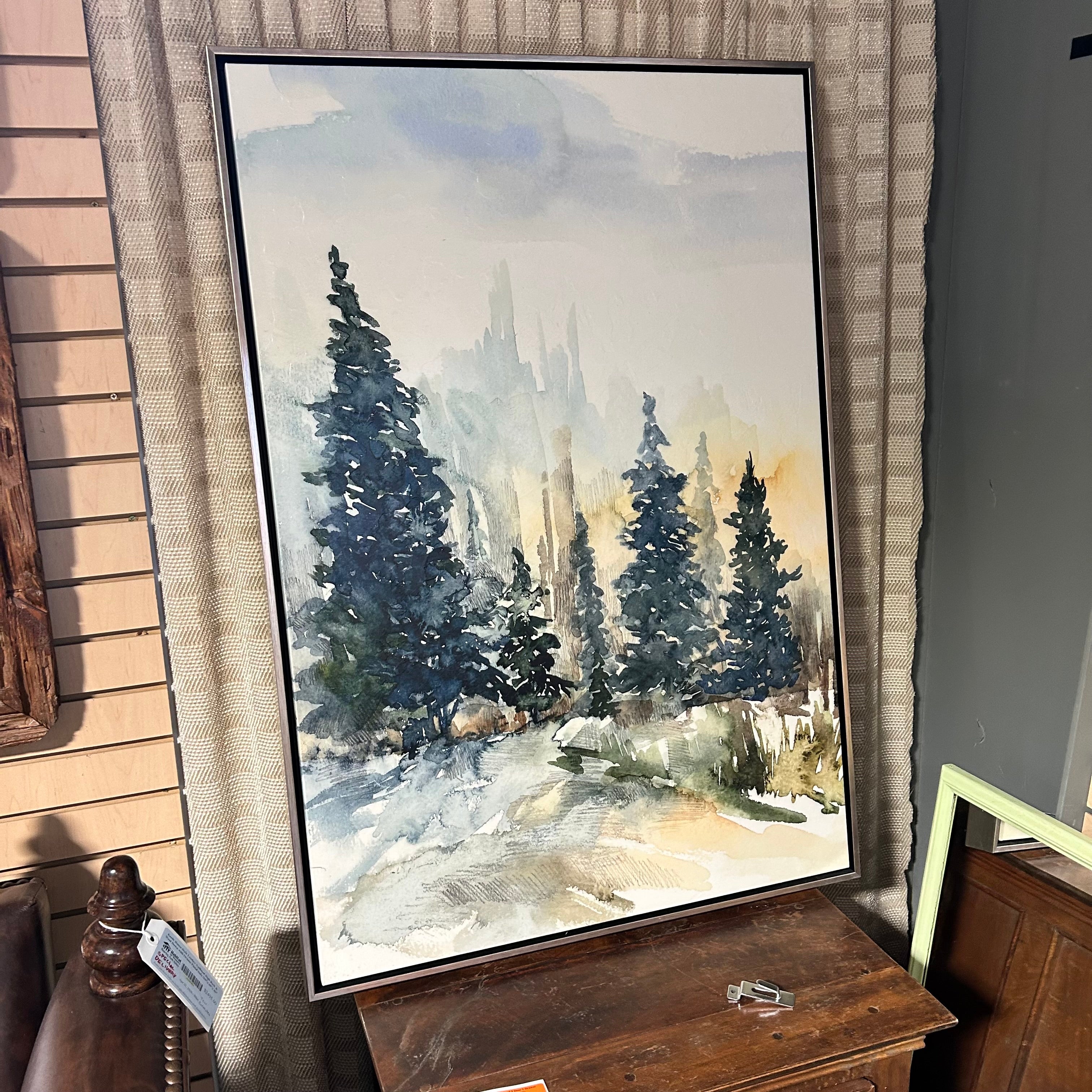 Sara Brown "Winter Landscape" Knife Coat On Canvas 31.5"x 45.5"
