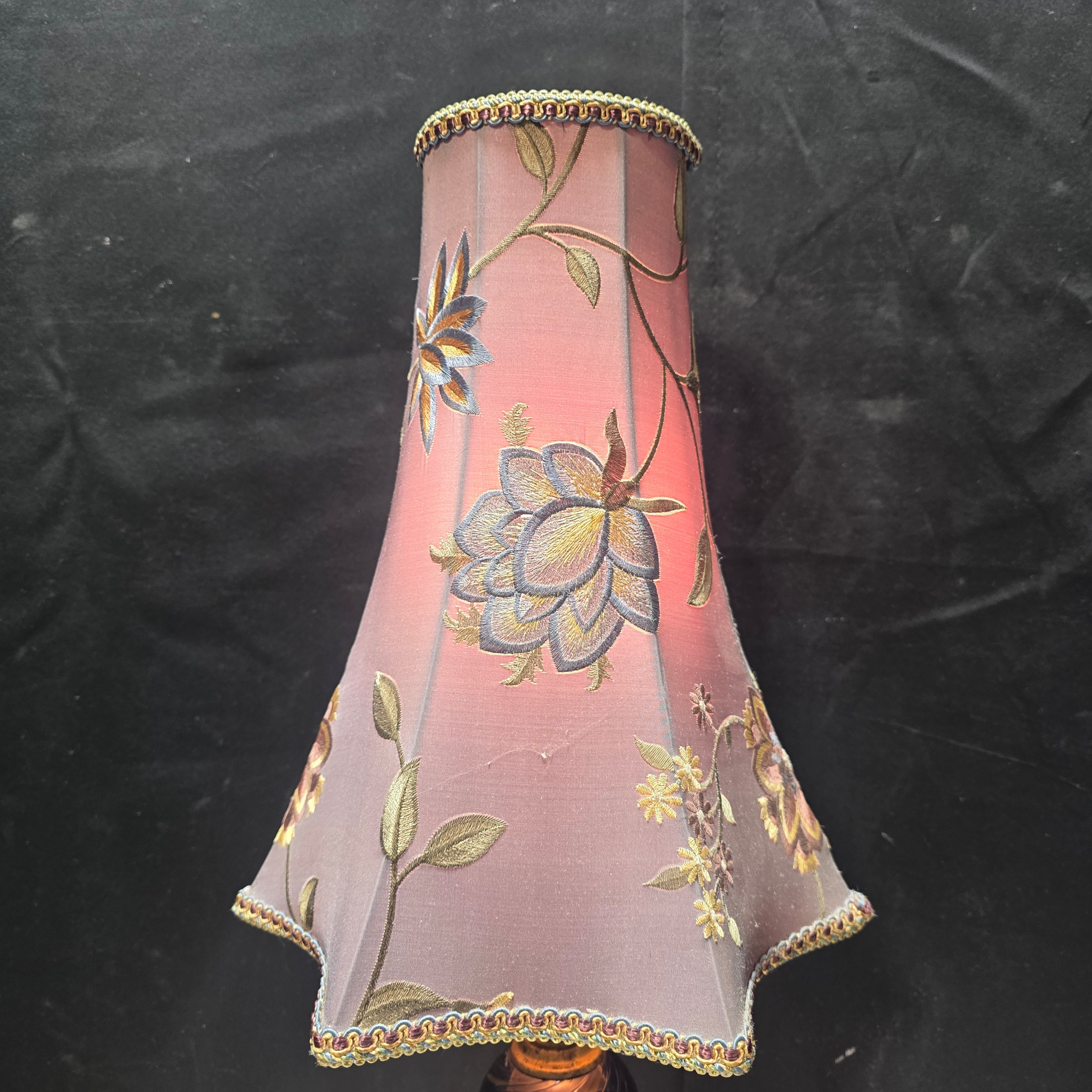 Czech Glass Bohemian Blue and Purple Glass Bohemian Style Table Lamp 10"x10"x26"