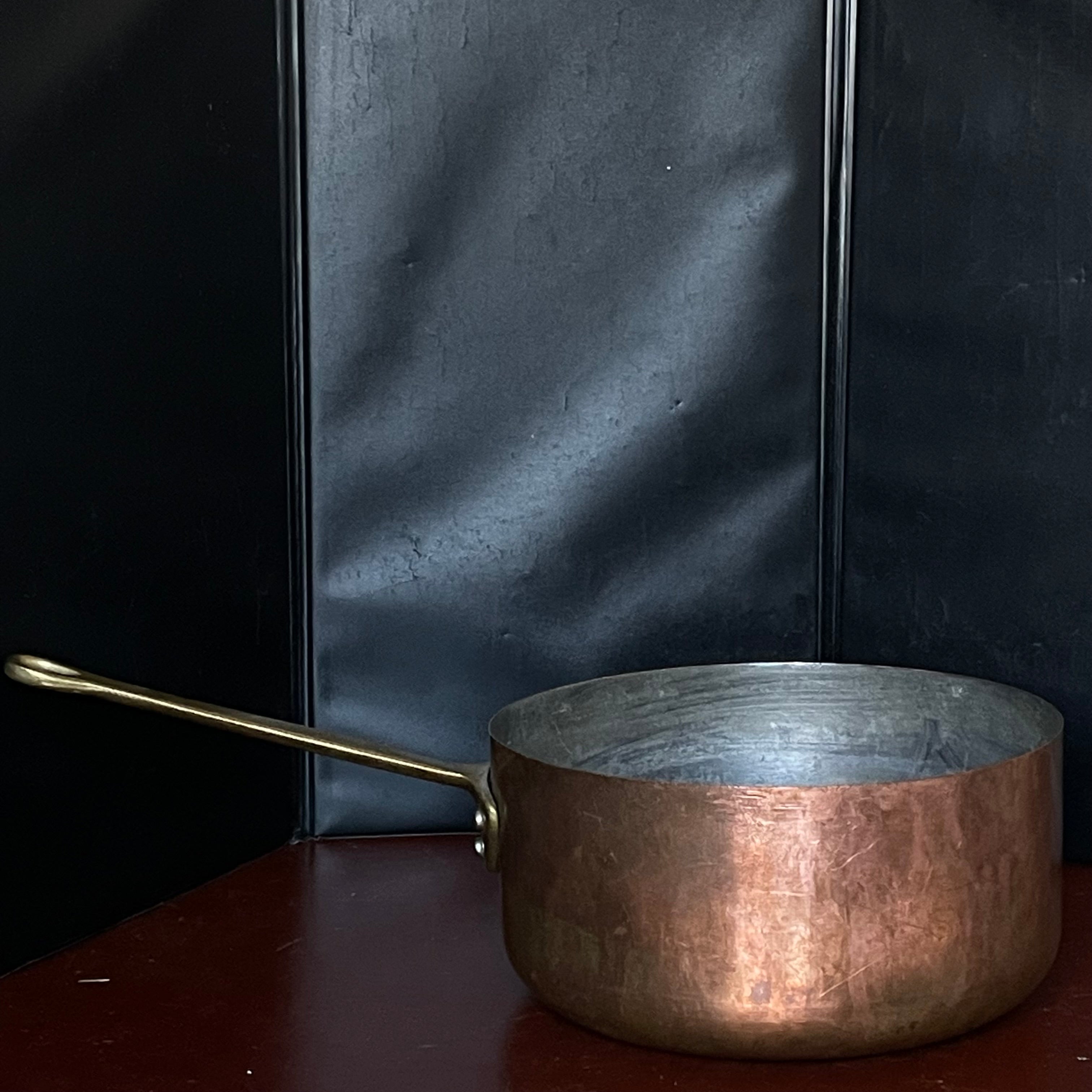Vintage Copper/Brass Saucepan, 8"x 4"