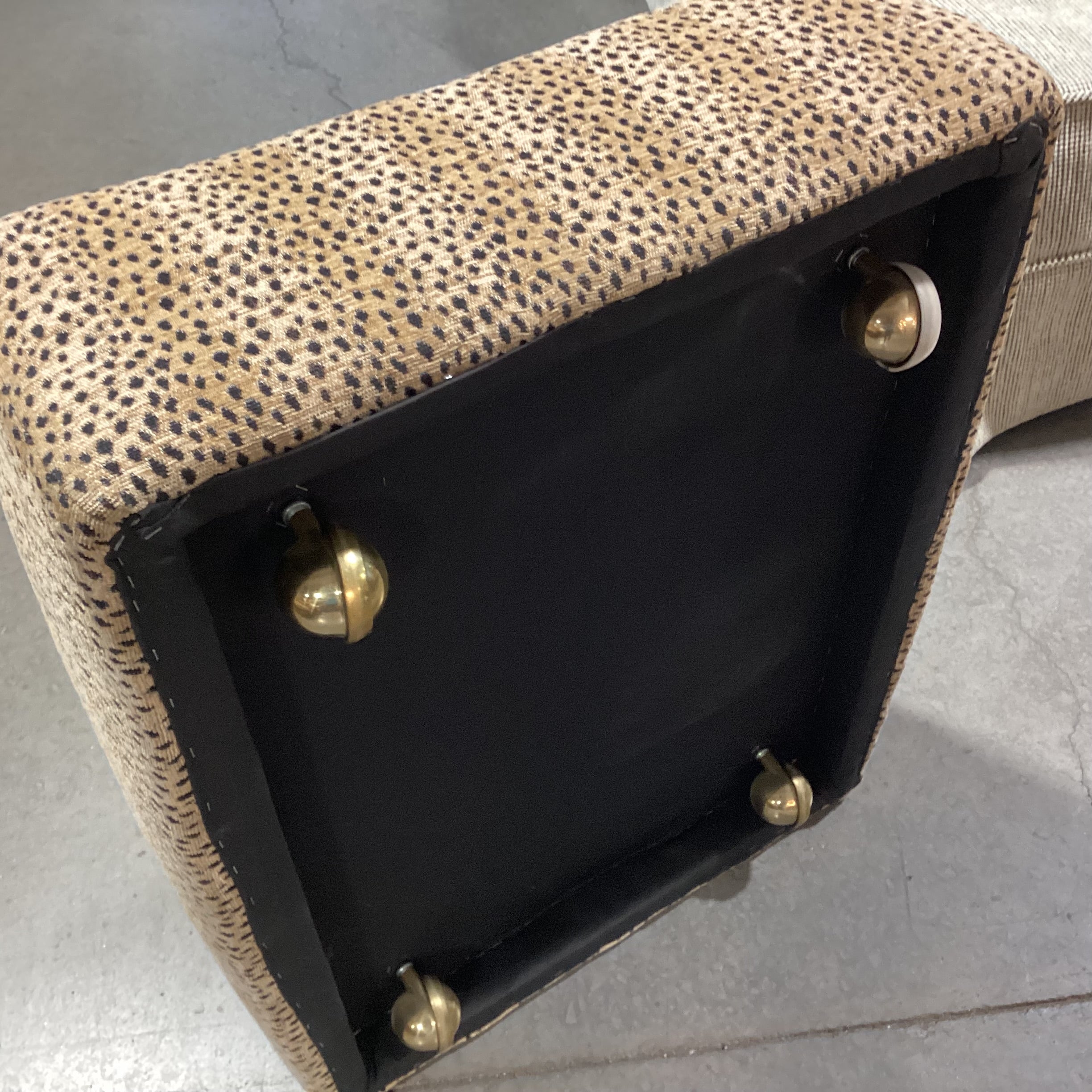 Custom Cheetah Print with Casters Ottoman 31"x 26" 17"