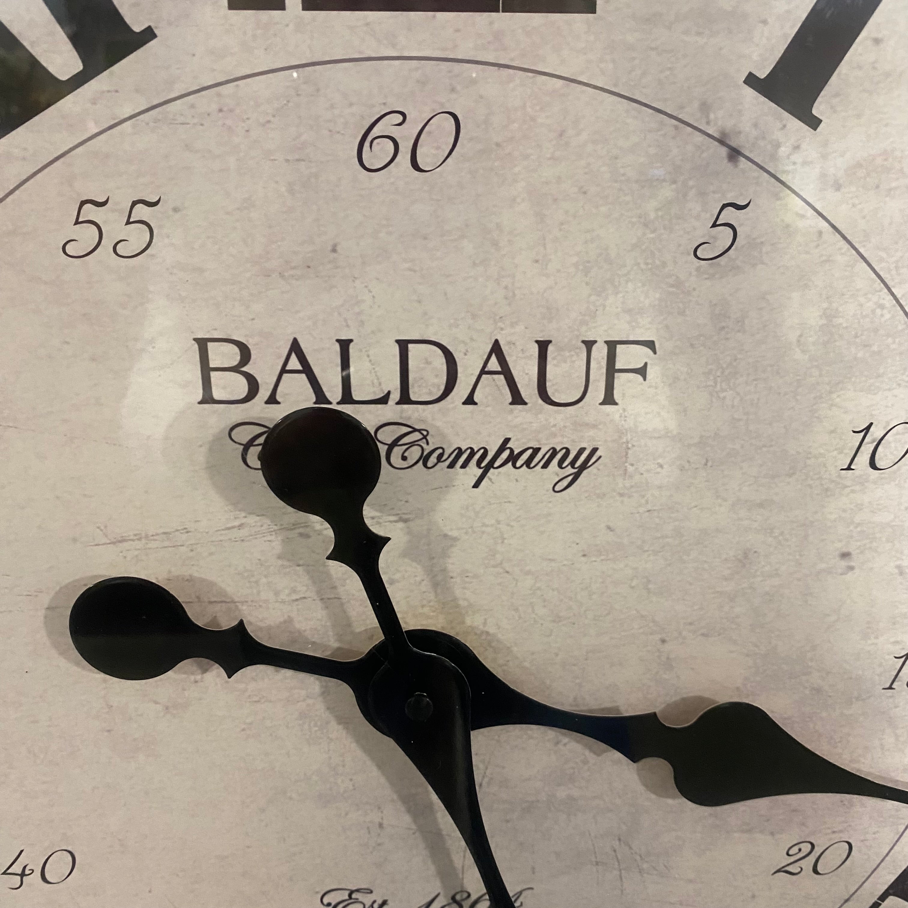 Antiqued Bronze Baldauf Clock Company Pinnacle Roman Numeral Large Round Wall Clock 30" Diameter