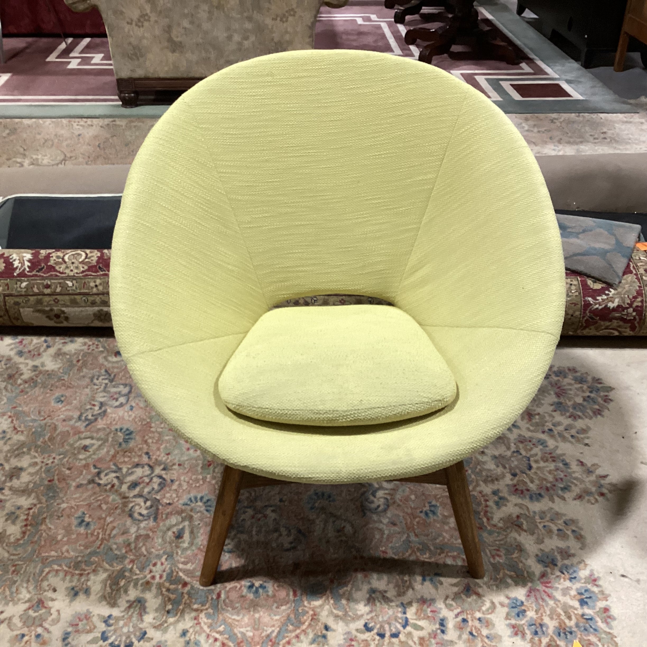 West Elm Mid Century Style Yellow Luna Chair 37"x 36"x 35"