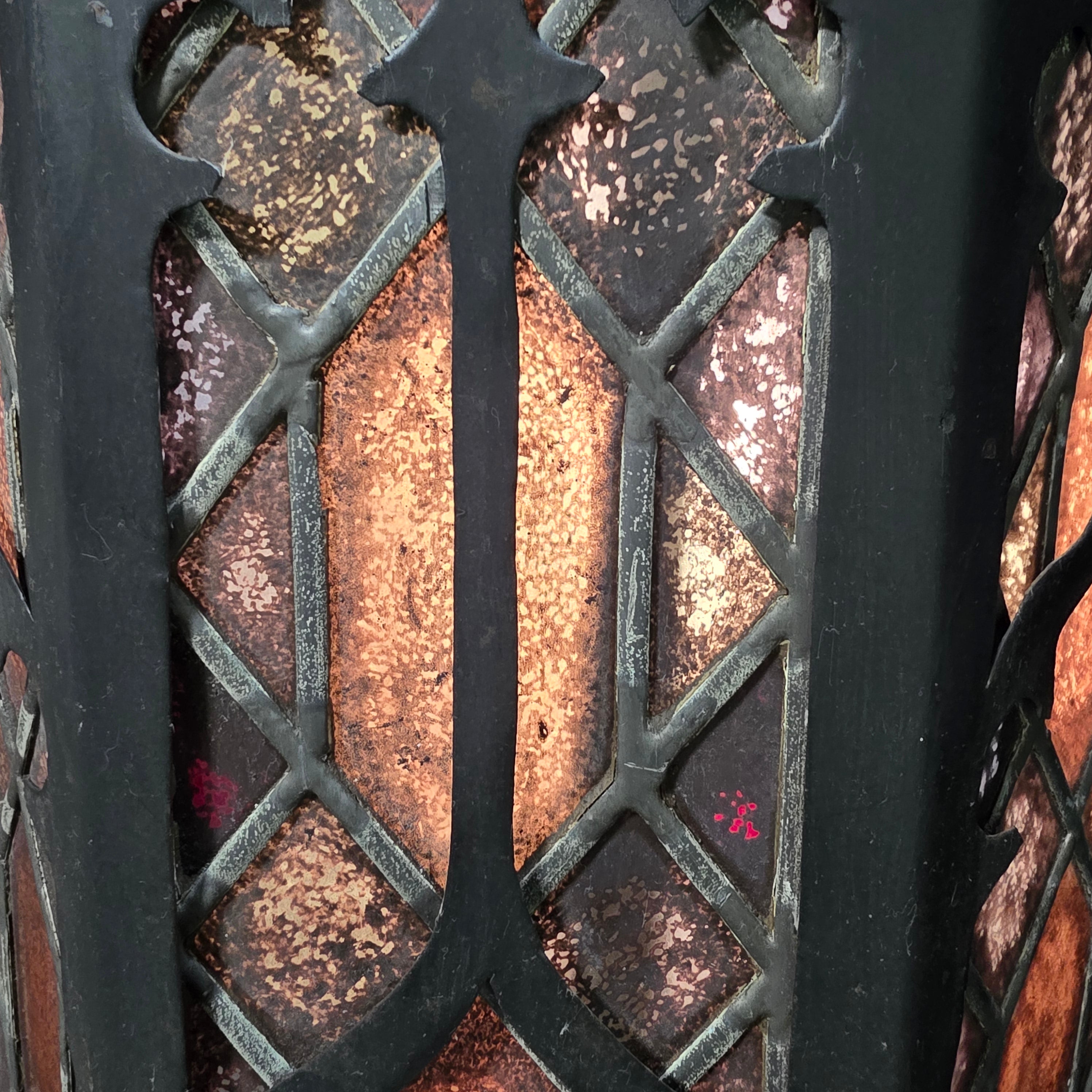 Gothic Revival Tudor Pendant Chandelier All Metal 15" D x 33"