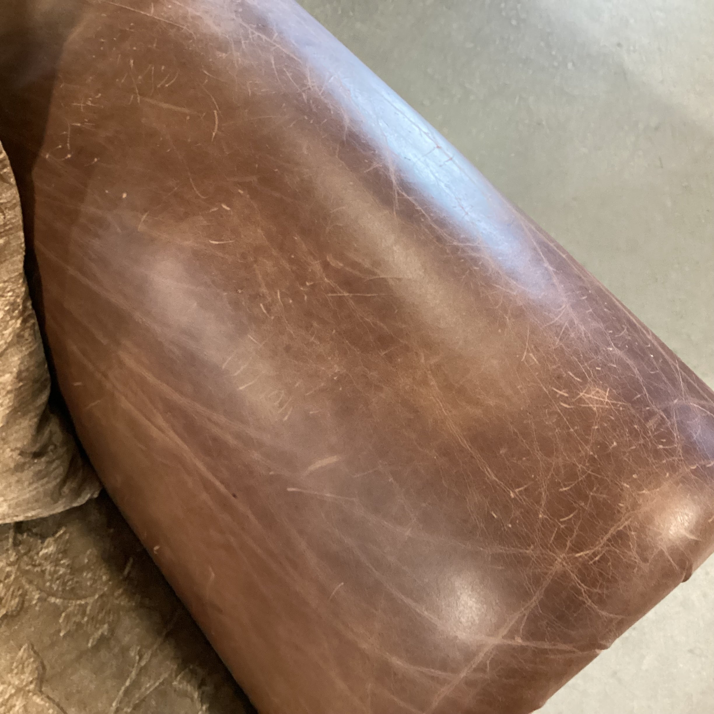 Tan Leaf Vine Design Upholstery & Leather Love Seat Sofa 74"x 37"x 32"