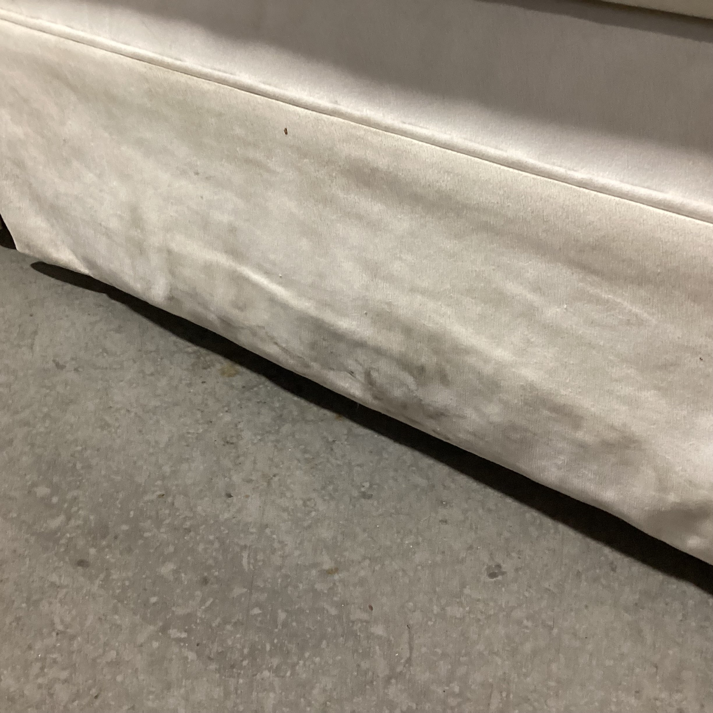 Custom Cream with Gold Tan Fringe Down Mix Roll Arm Sofa 85"x 40"x 31"