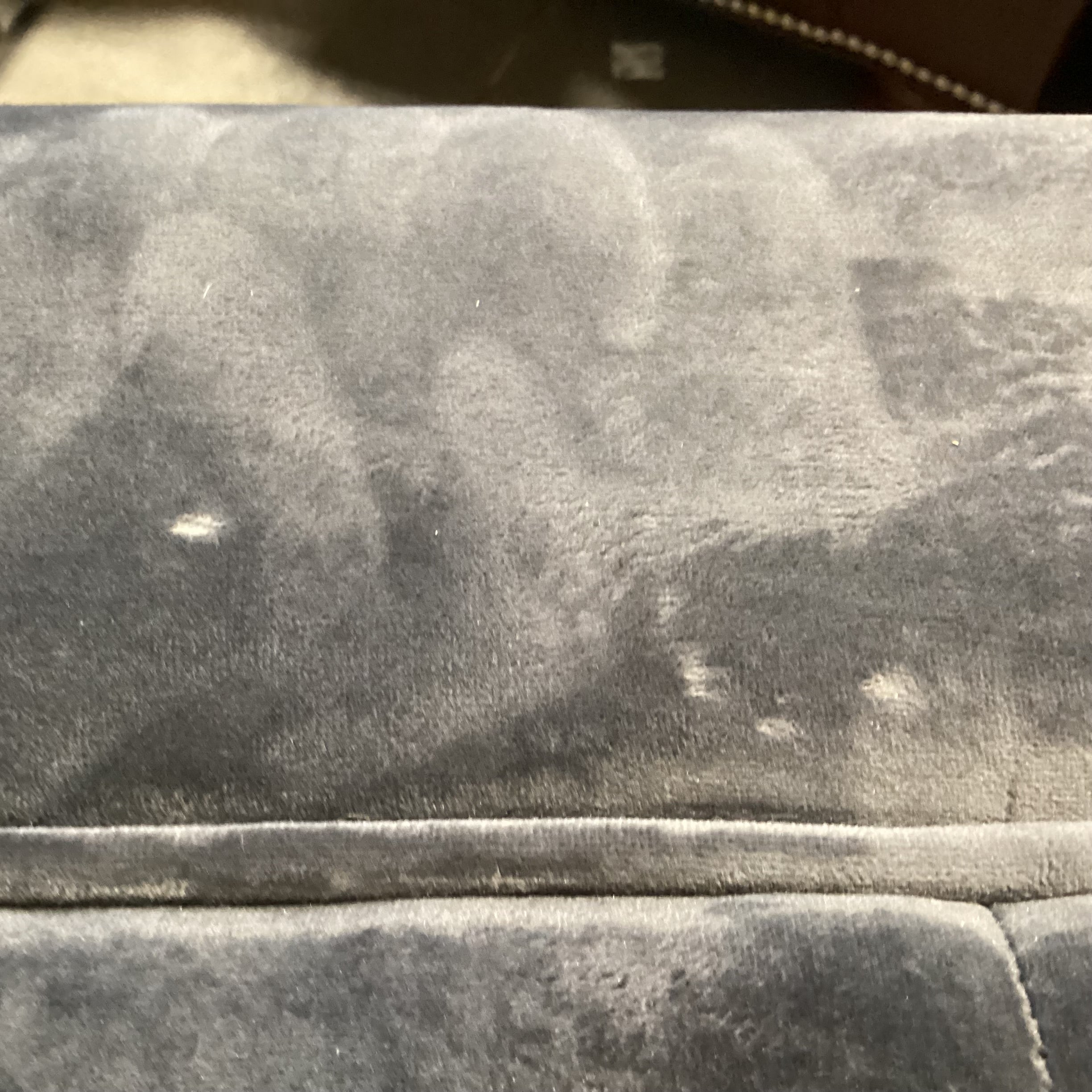 Grey Button Tufted Velvet with Nailhead & Acrylic Feet Sofa 88"x 36"x 31"
