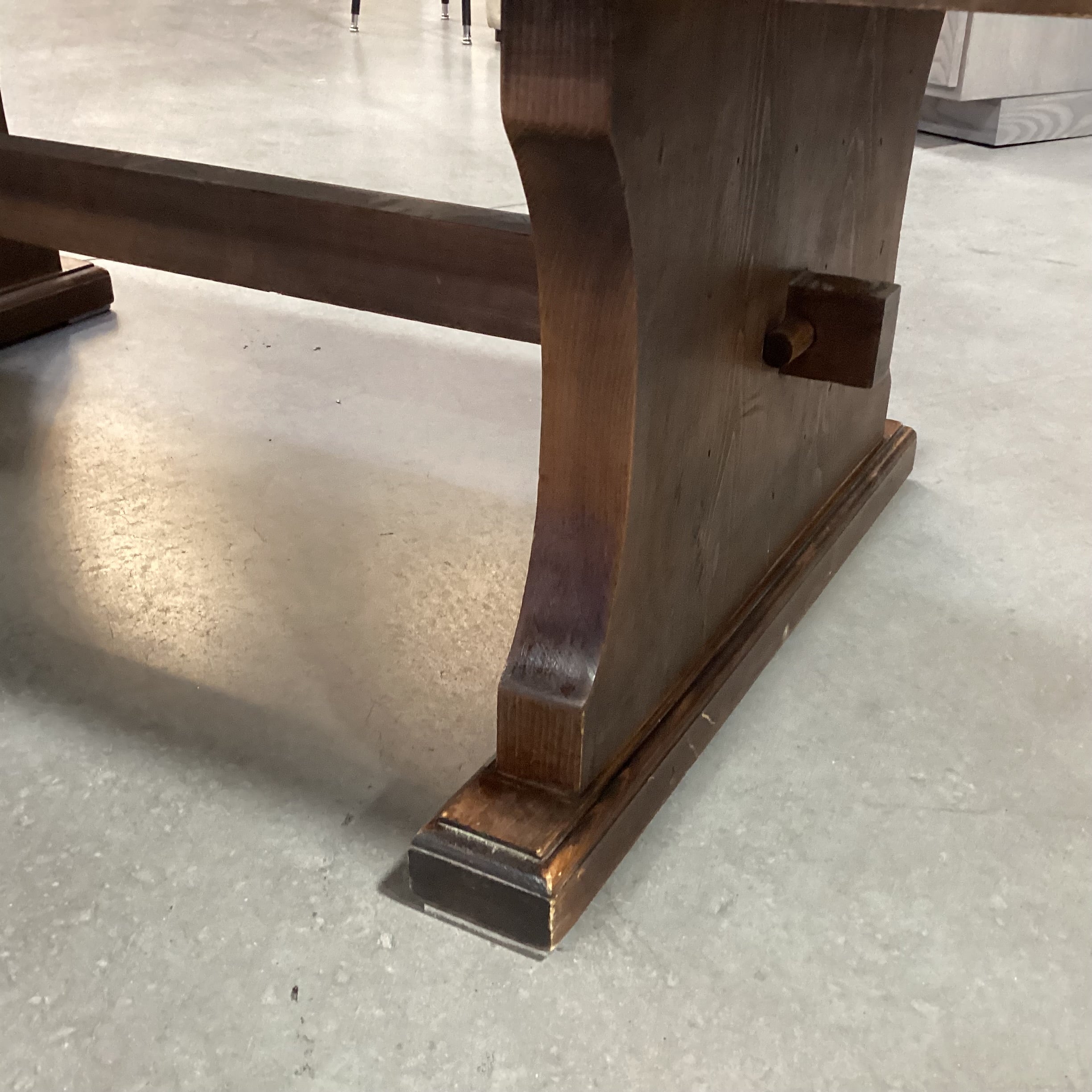 Plank & Carved Wood with Trestle Coffee Table 52.5"x 23"x 17.5