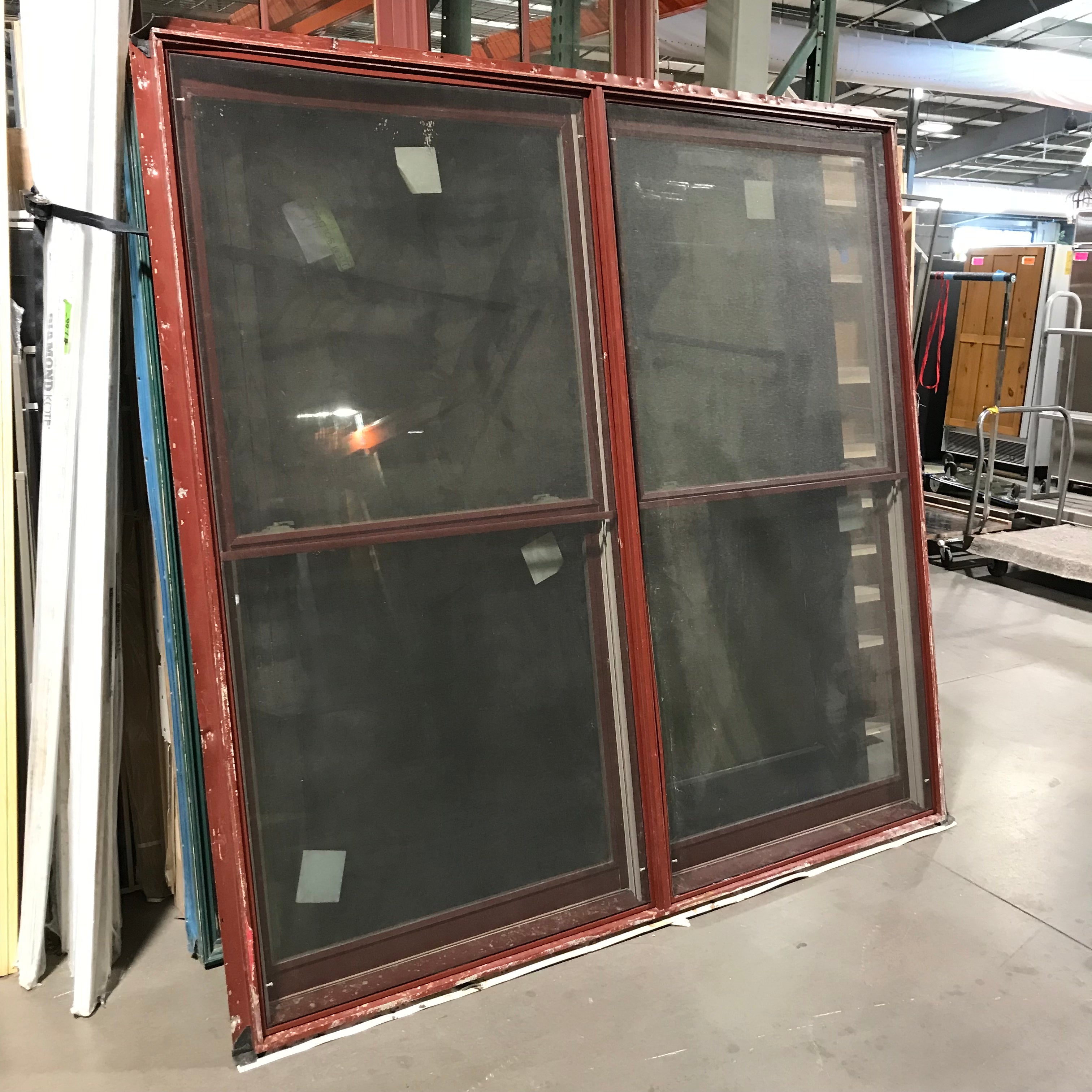 83"x 80.75" Red Metal Clad Double Sash Exterior Window