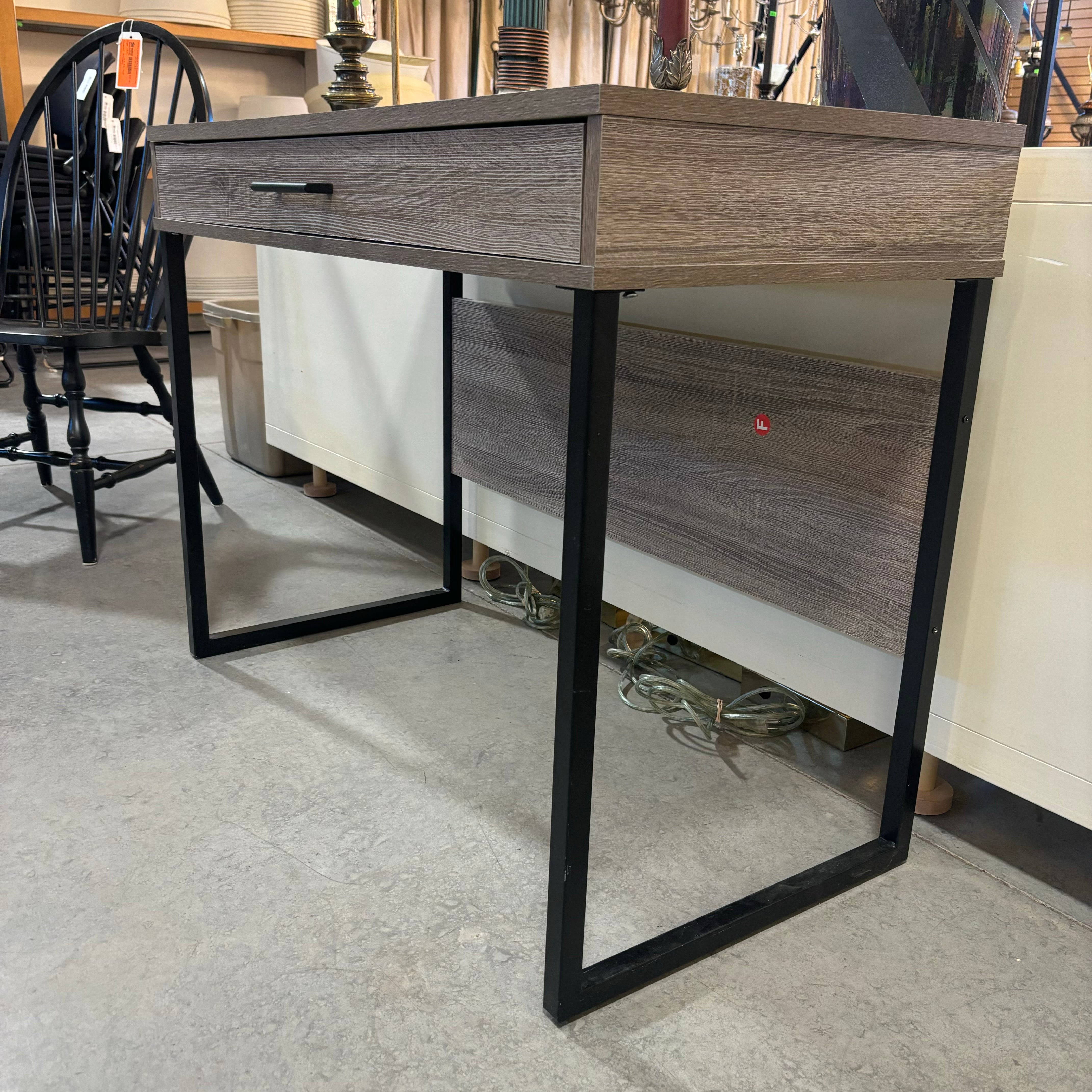 Light Grey Wood Style Laminate 1 Drawer Writing Desk 40"x 21"x 31"