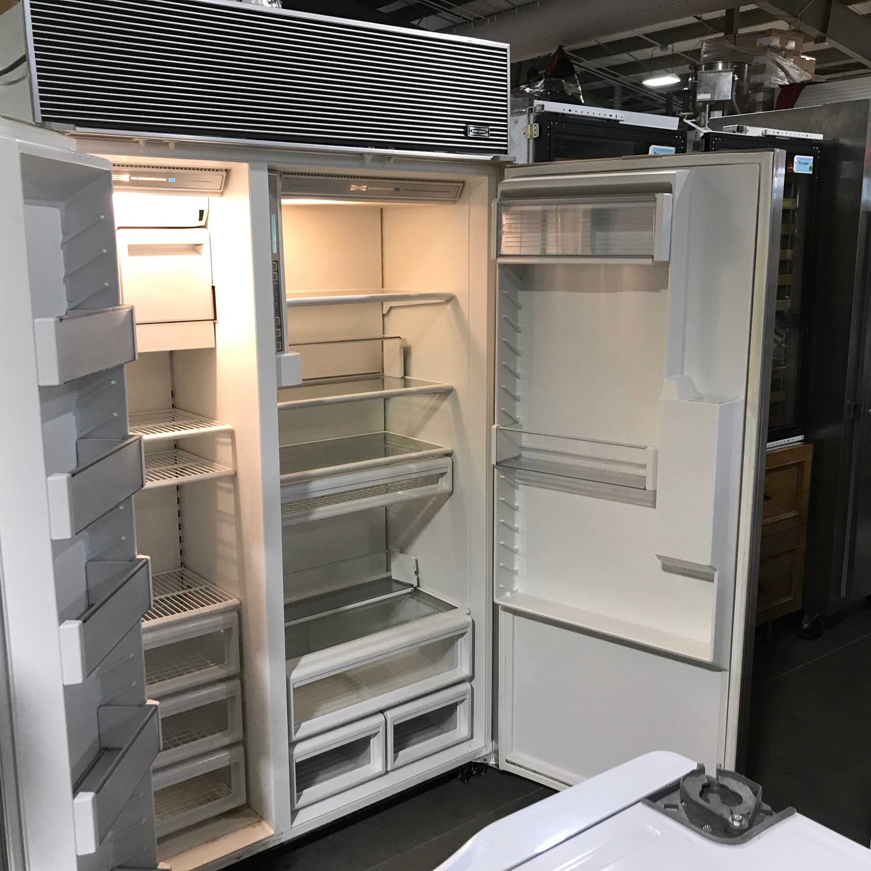 Sub-Zero 690 Wood Paneled Doors 48" Side-By-Side Refrigerator  48"x 26"x 84"