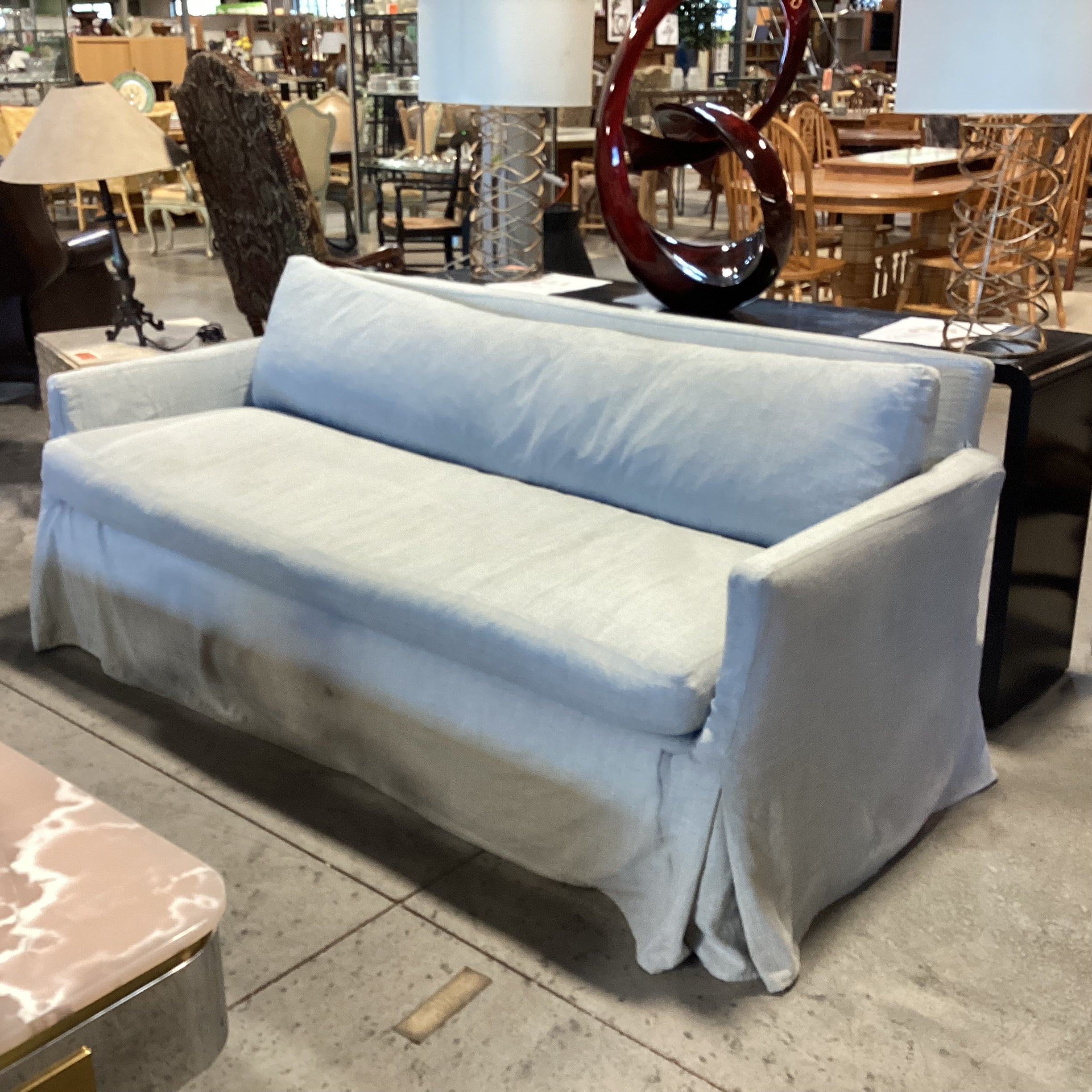 Giannetti Furnishings GH Nick Slipcovered Down Mix Sofa 79"x 36"x 32"