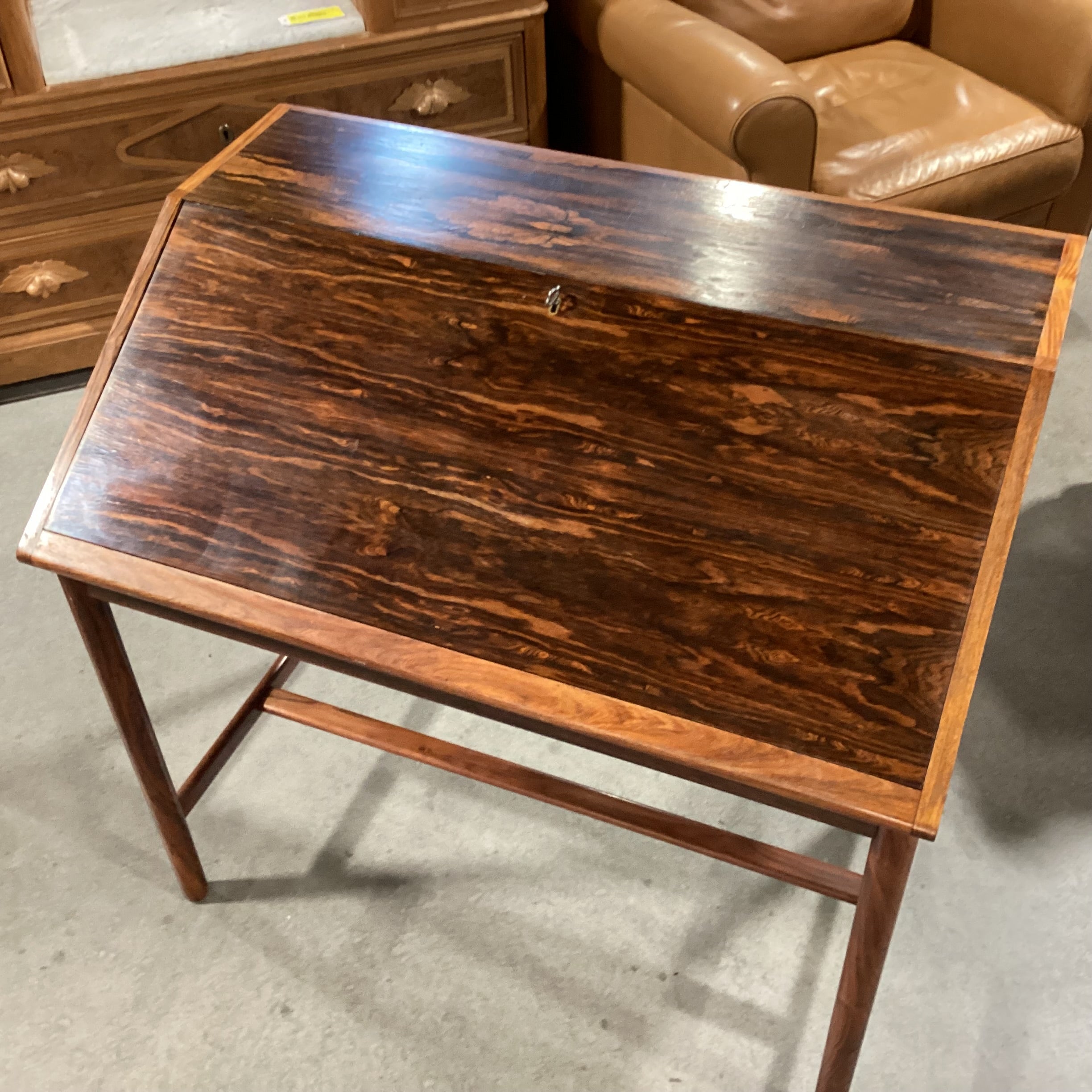 Mellemstrands Made in Norway Vintage 1960's Rosewood Slant Front Desk