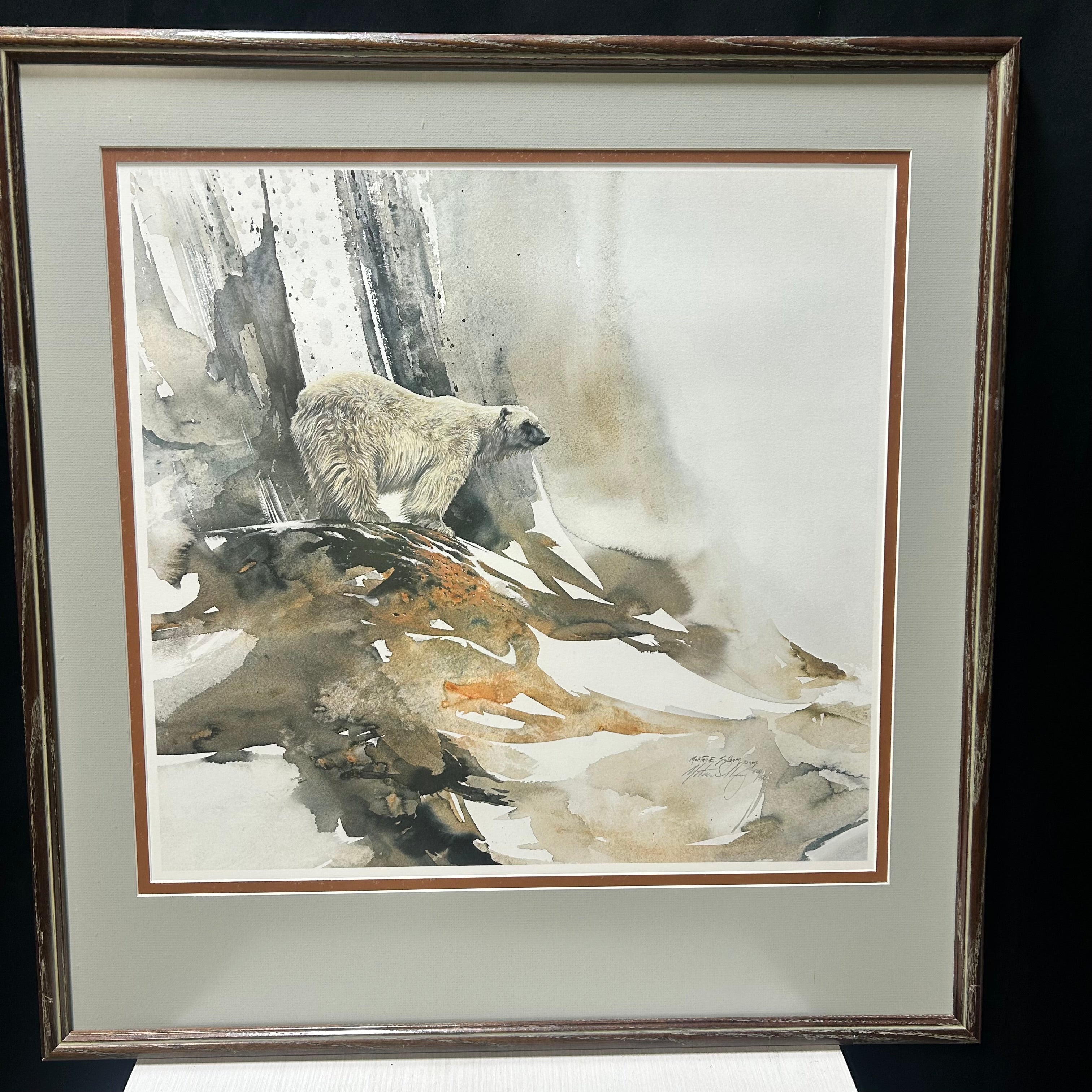 Morten E. Solberg Polar Bear Print Lithograph Signed & Numbered  27.5"x 27.5"