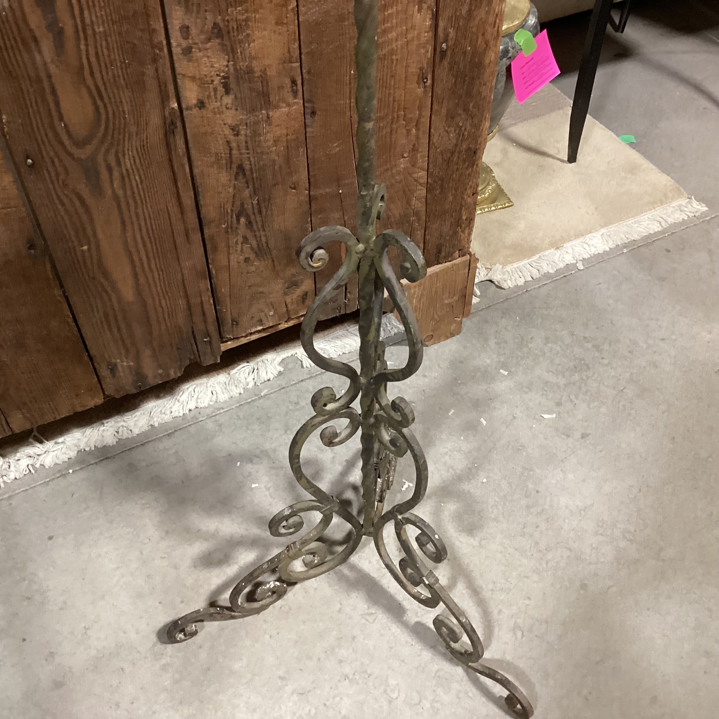 Vintage Ornate Wrought Iron Candelabra 24" Diameter x 73"