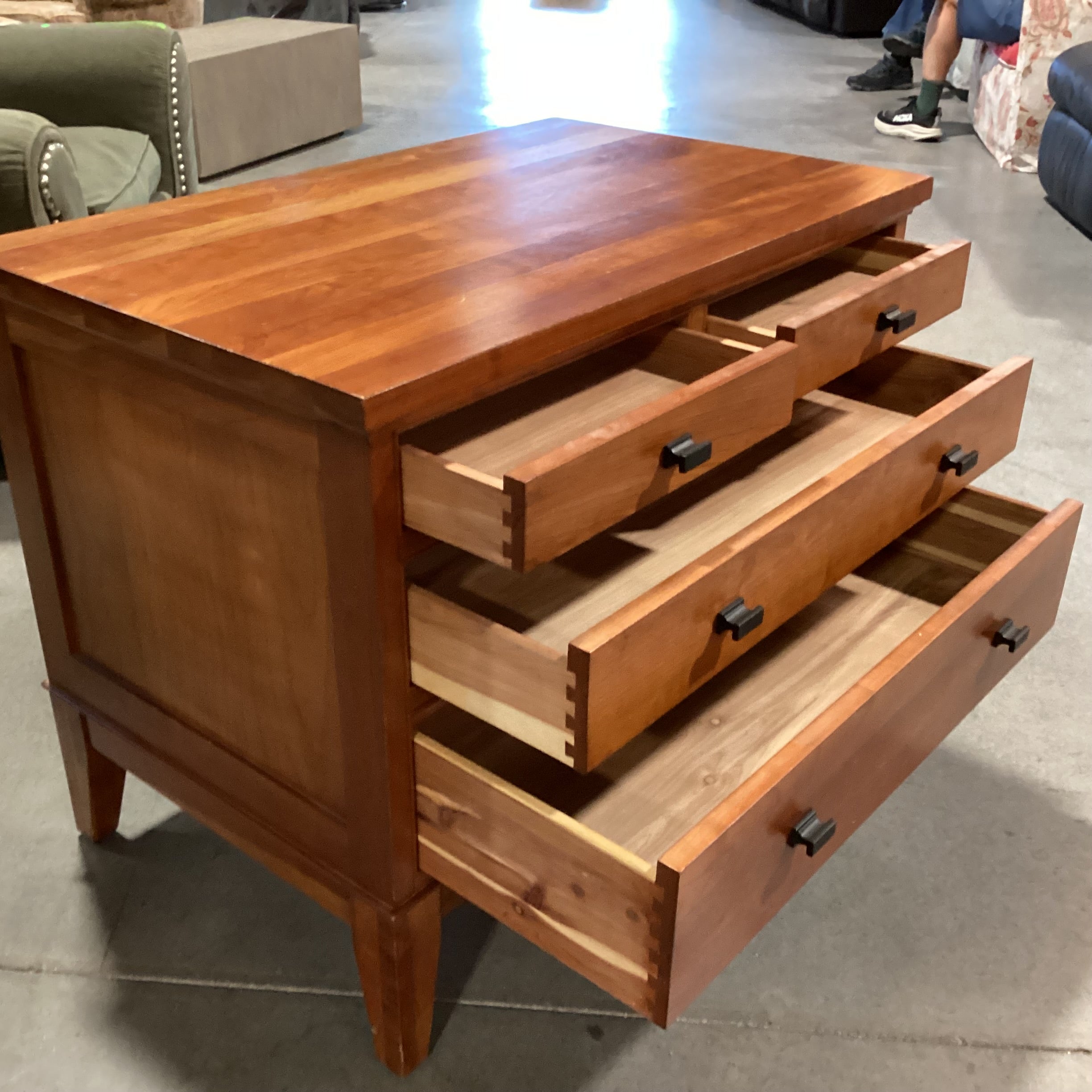 Restoration Hardware Solid Cherry 4 Drawer Nightstand 34"x 21.5"x 27"