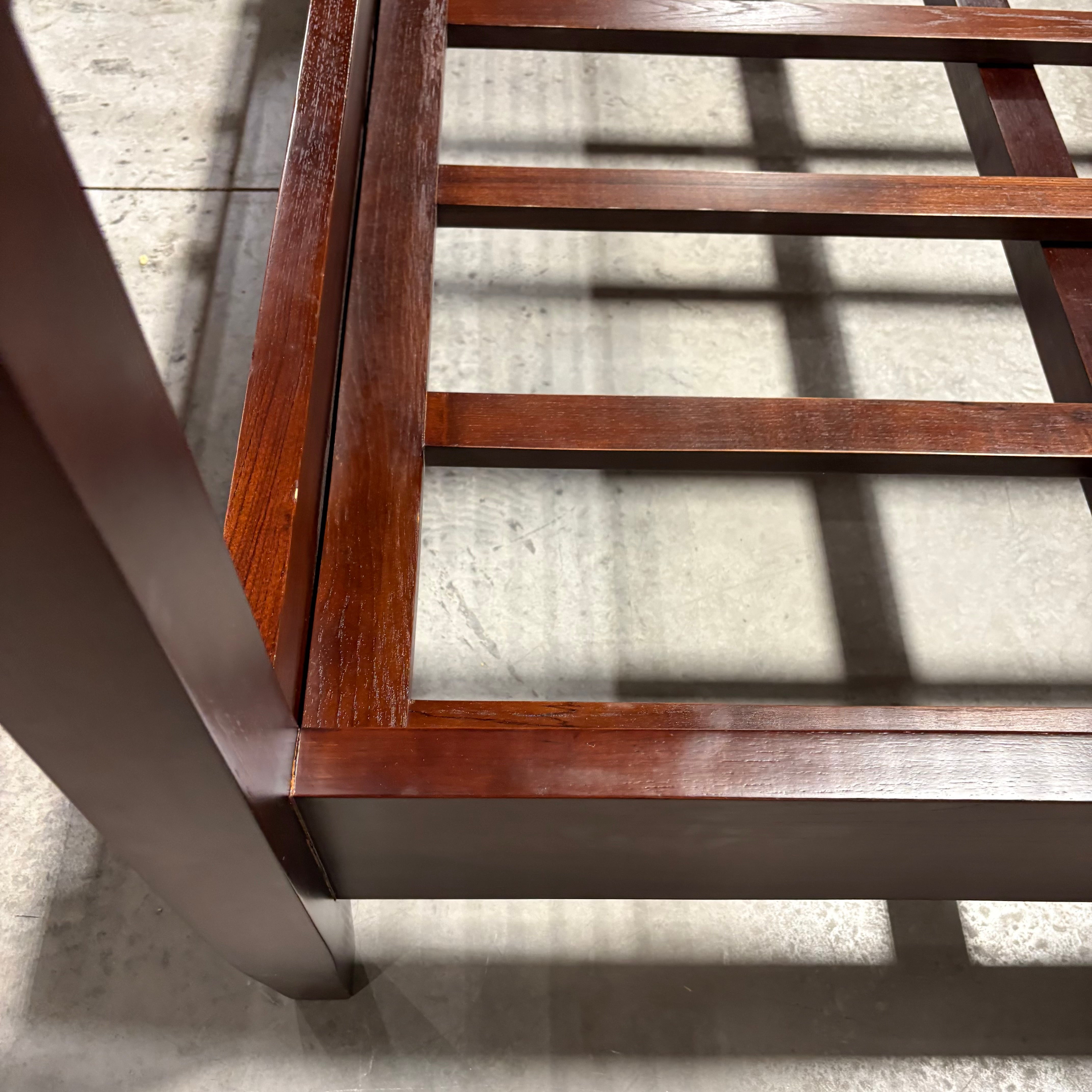 TWIN Solid Dark Finish Wood Canopy Bed Set 44.5"x 81.5"x 82.5"