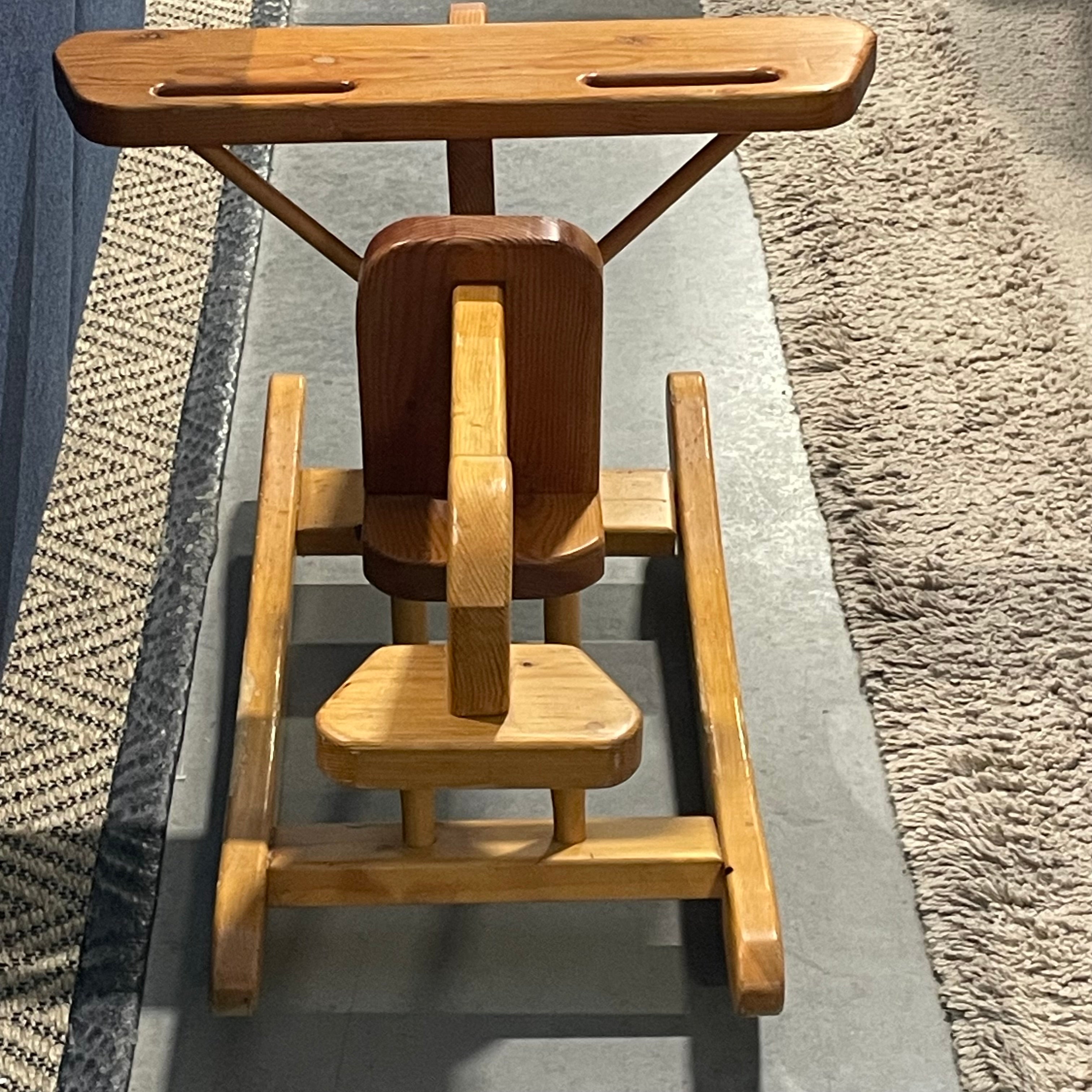 Handcrafted Child's Wooden Airplane Rocker, 48"x 26.5"x 28"