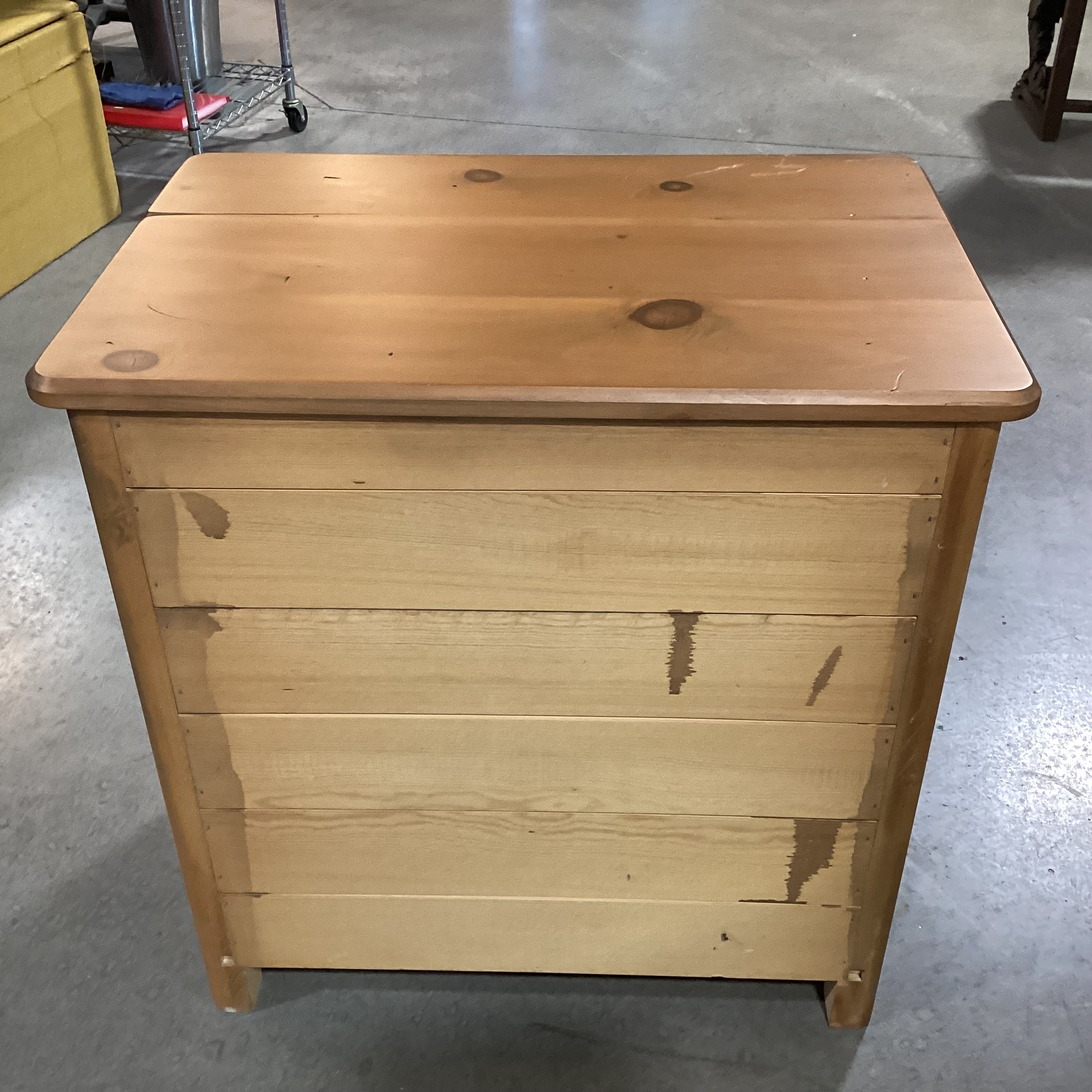 Finished Pine with Large Nailhead Detail Door 1 Drawer Nightstand 30"x 20"x 31"