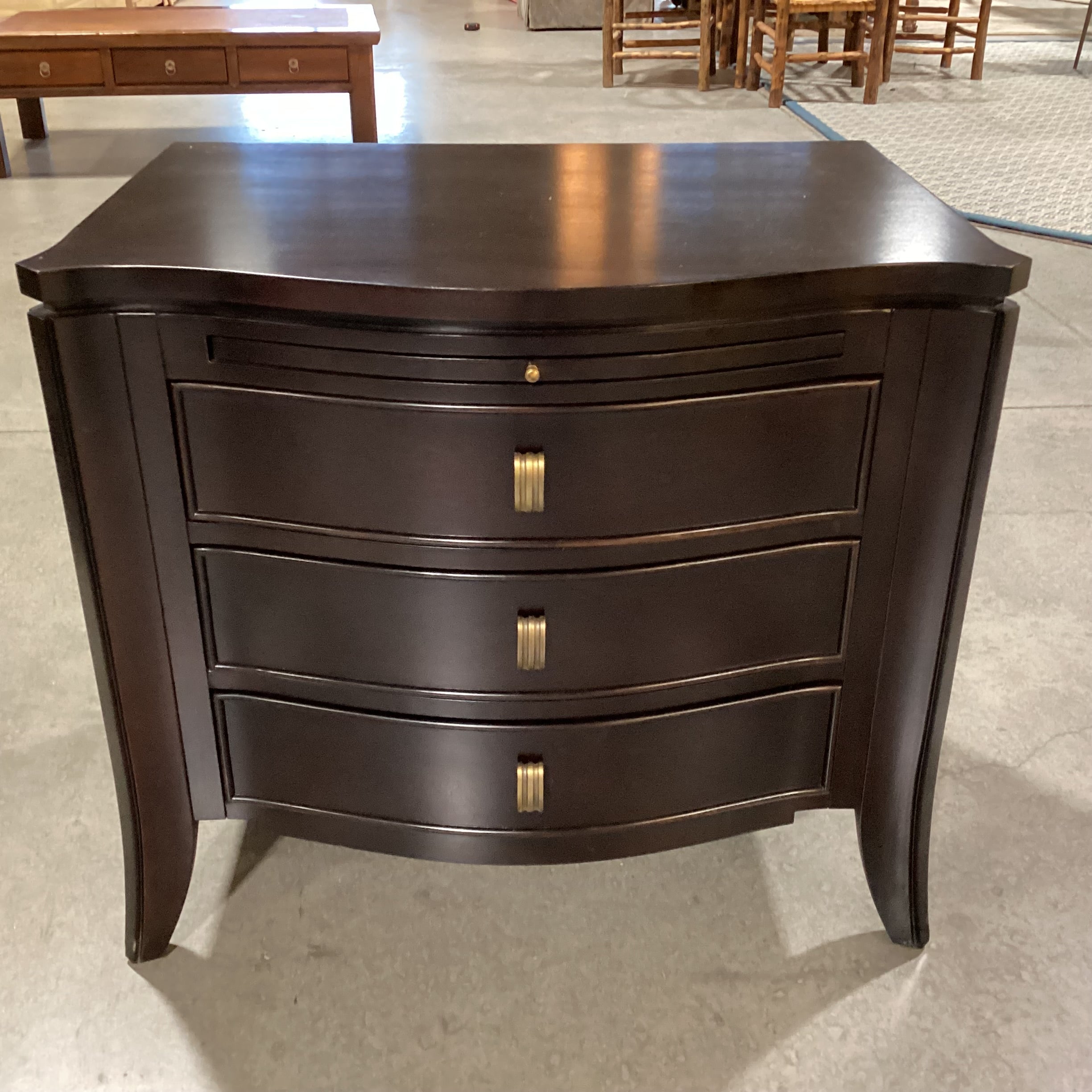 Brownstone Dark Finish Wood 3 Drawer with Pullout Night Stand 31.5"x 22"x 28"