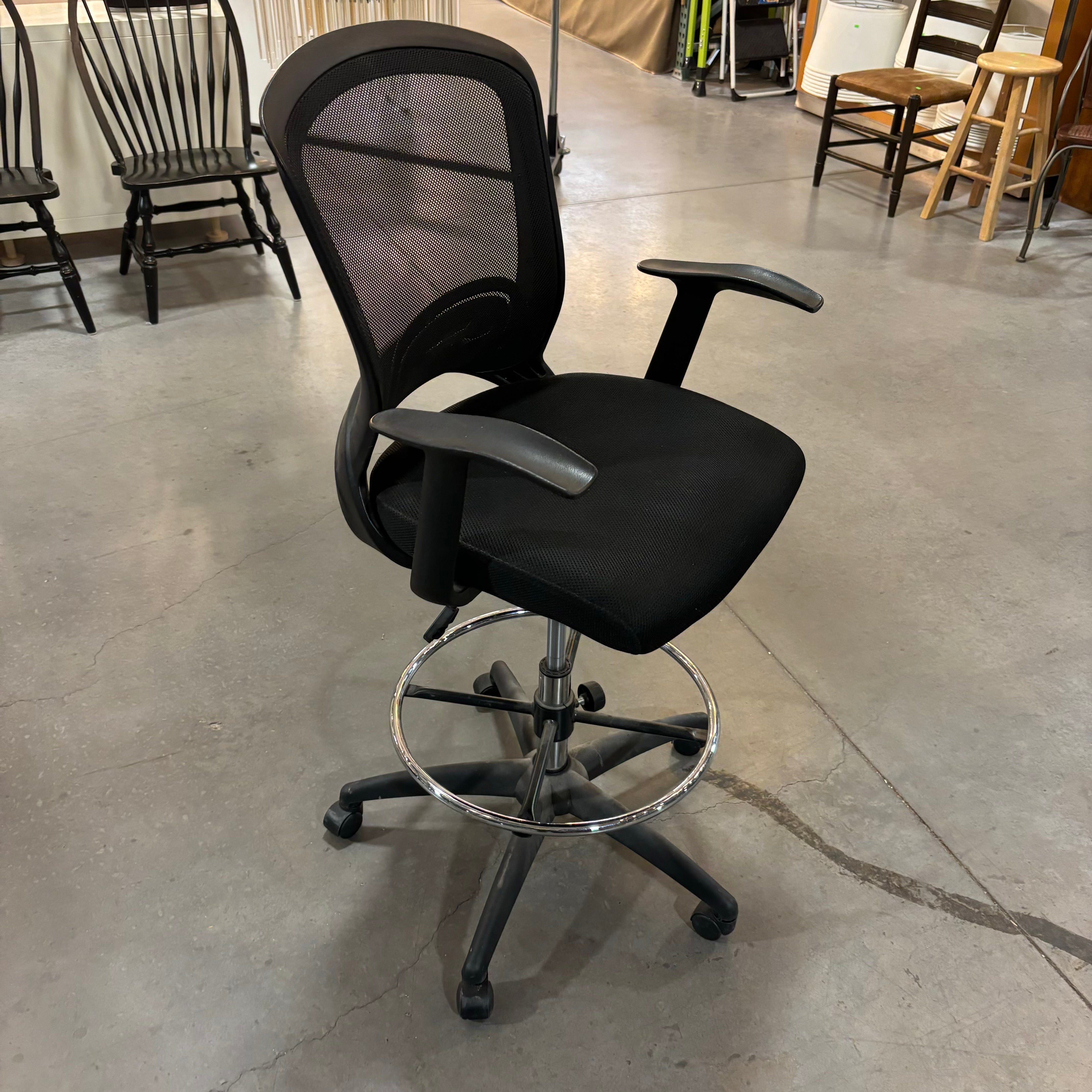 Black Mesh Rolling Adjustable Height Office Chair 27"x 27"x 40" to 47"