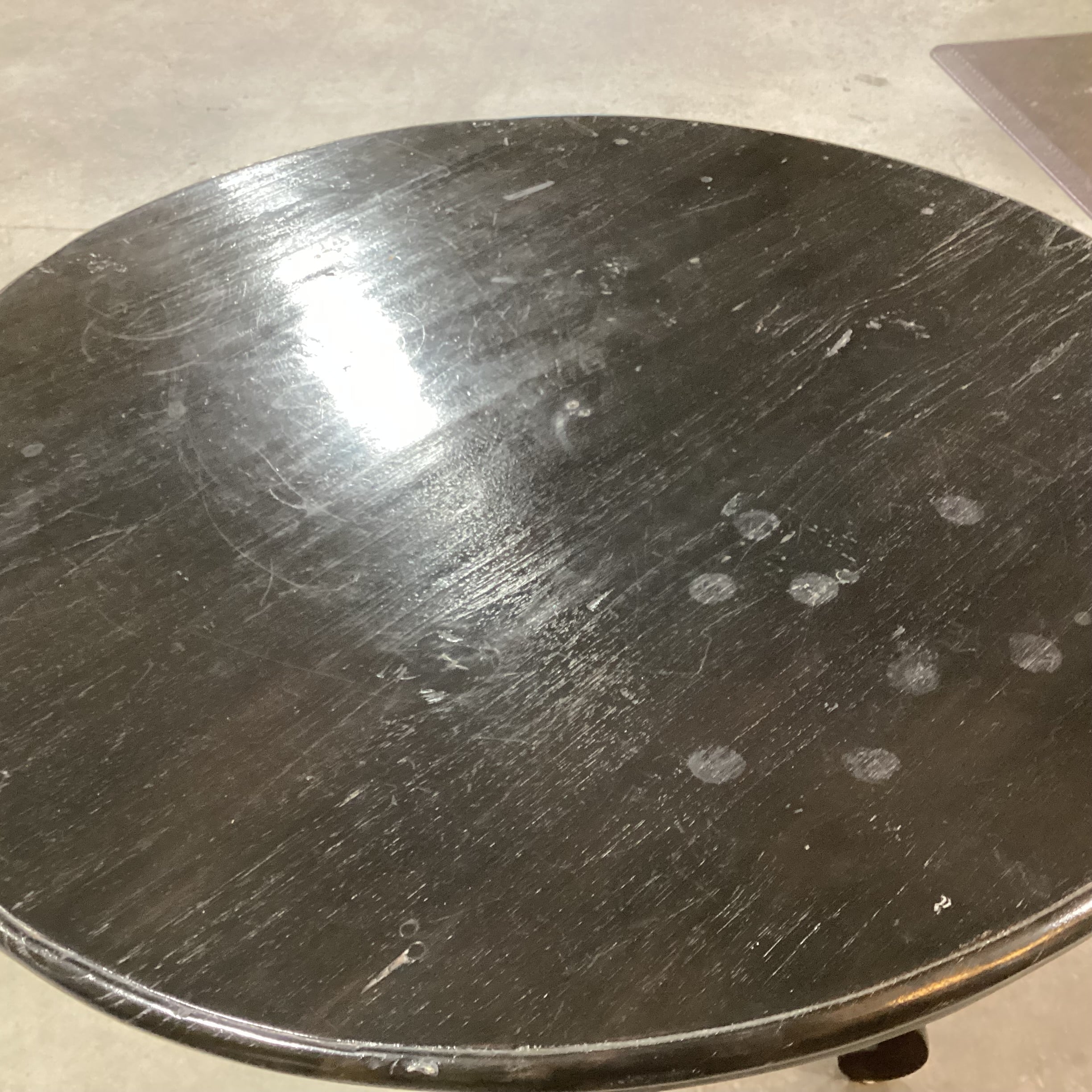 Round Black Finished Wood with Pedestal Accent Table 30"x Diameter x 30"