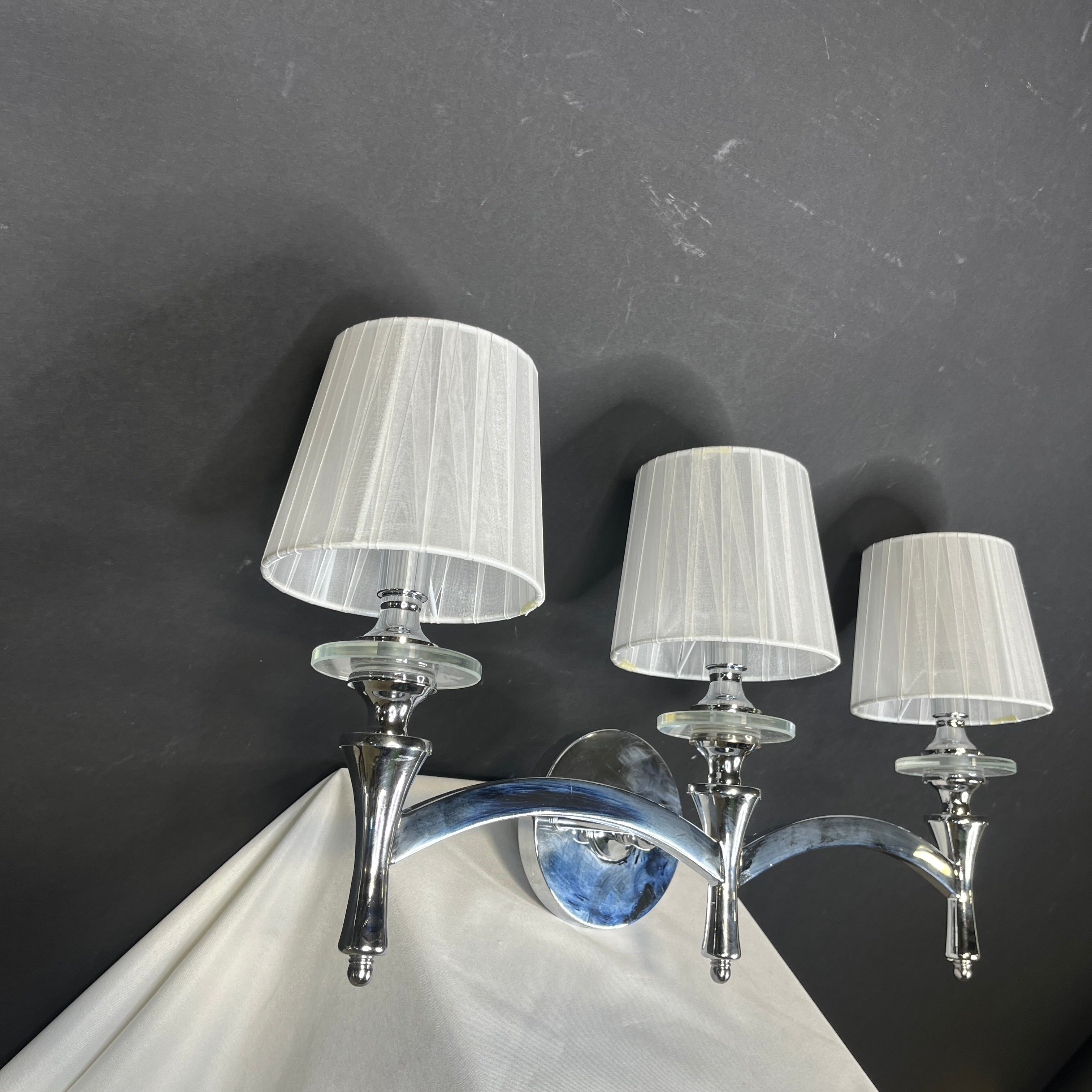 ArtCraft Contempra 3-Light Chrome Transitional with Shades Vanity Wall Sconce 24”x 8.25”x 4”