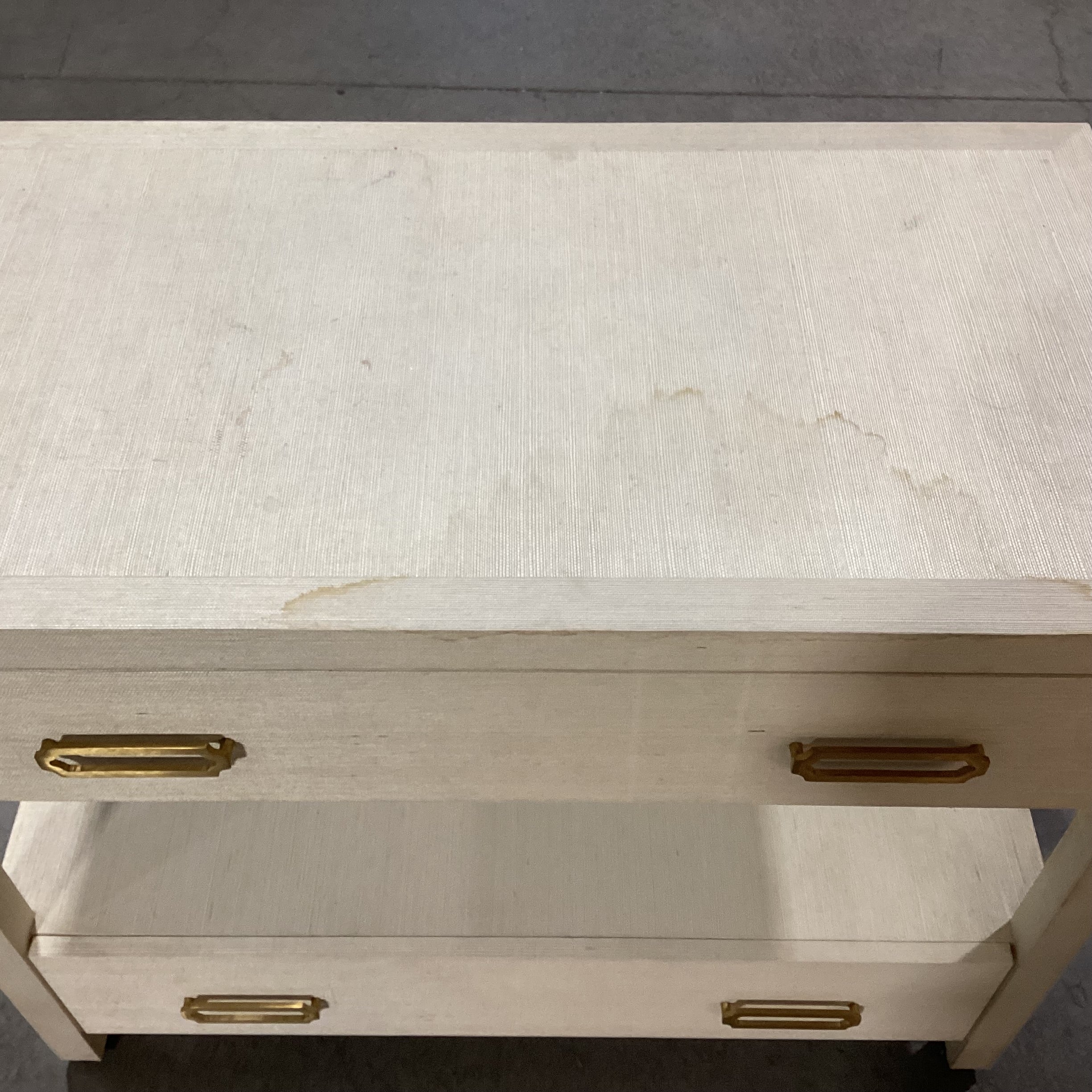 Mitchell Gold & Bob Williams Natural Raffia Wrapped 2 Soft Close Drawers Nightstand 34"x 19.5"x 27.5"