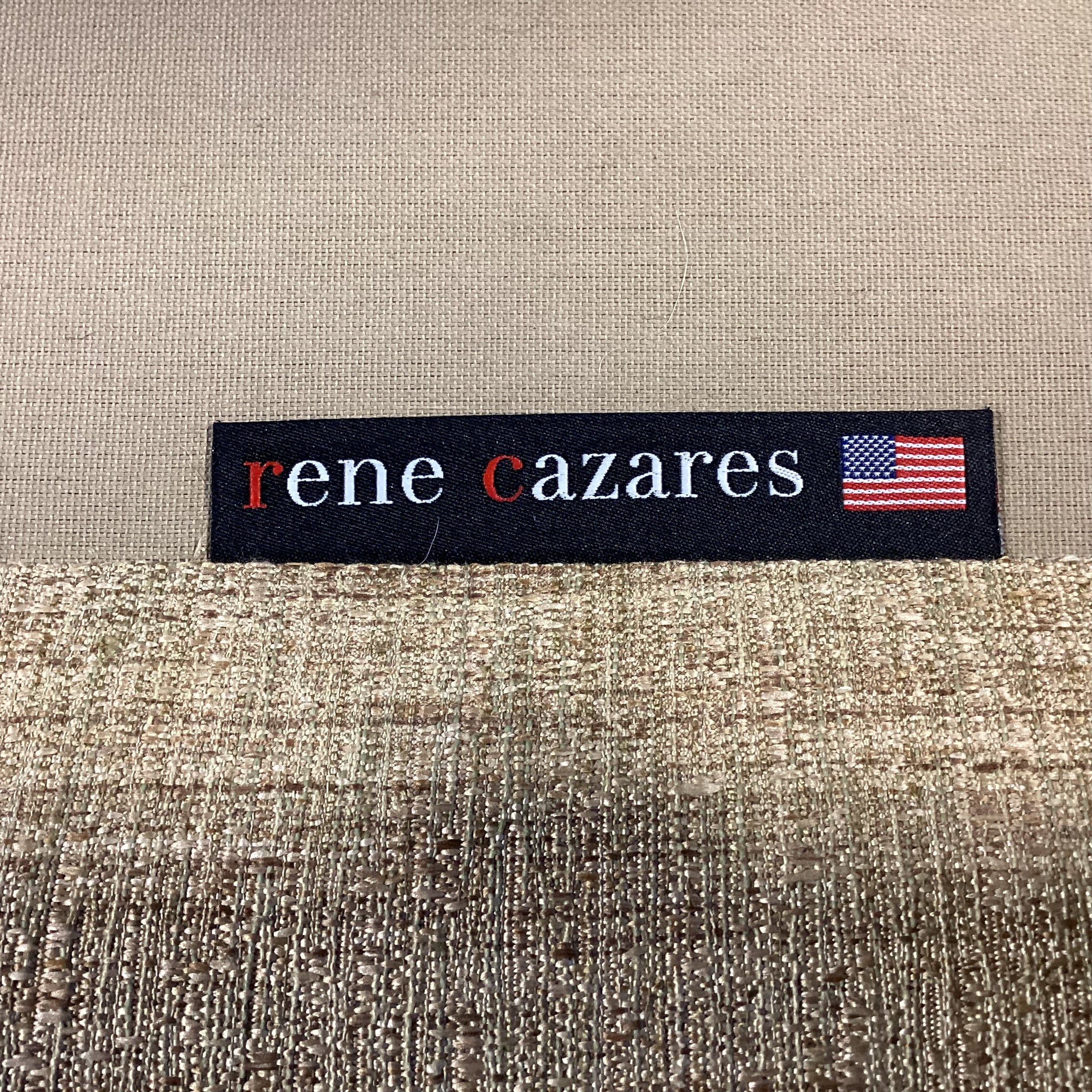 Rene Cazares Golden Tan Woven with Nailhead Down Mix Sofa 96"x 38"x 35"
