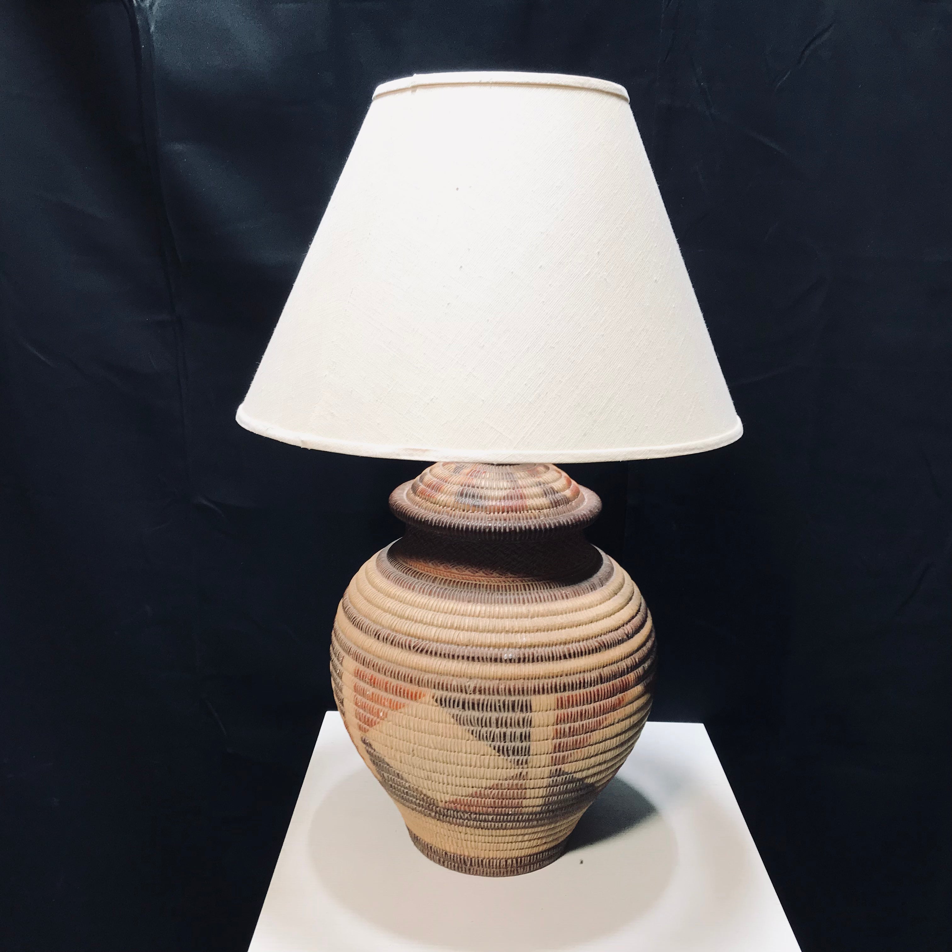 Coiled "Olla" Style Ceramic Base Table Lamp 13"x 30" With Shade
