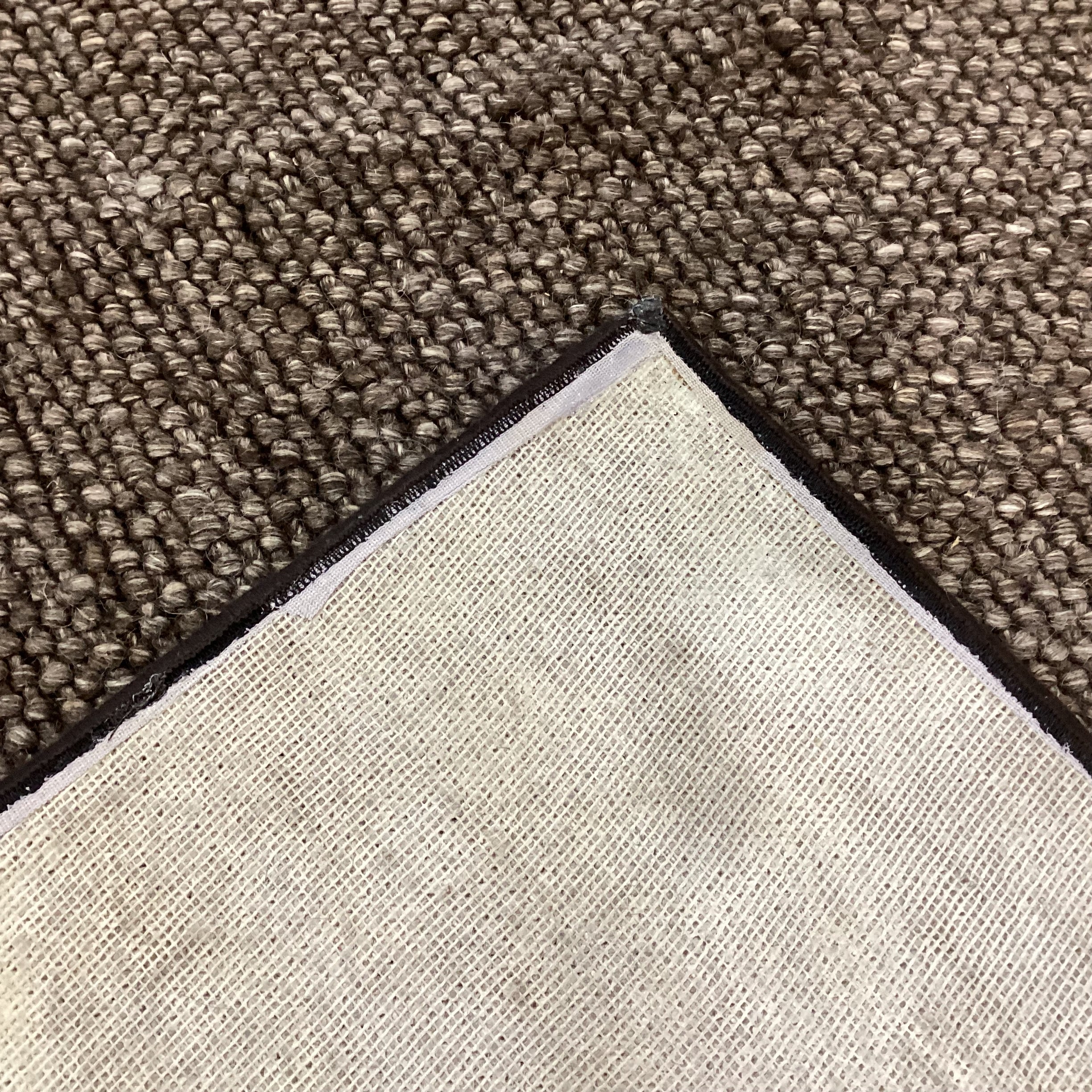 Custom Taupe Brown Loop Woven Wool with Pad Rug 8'x10'