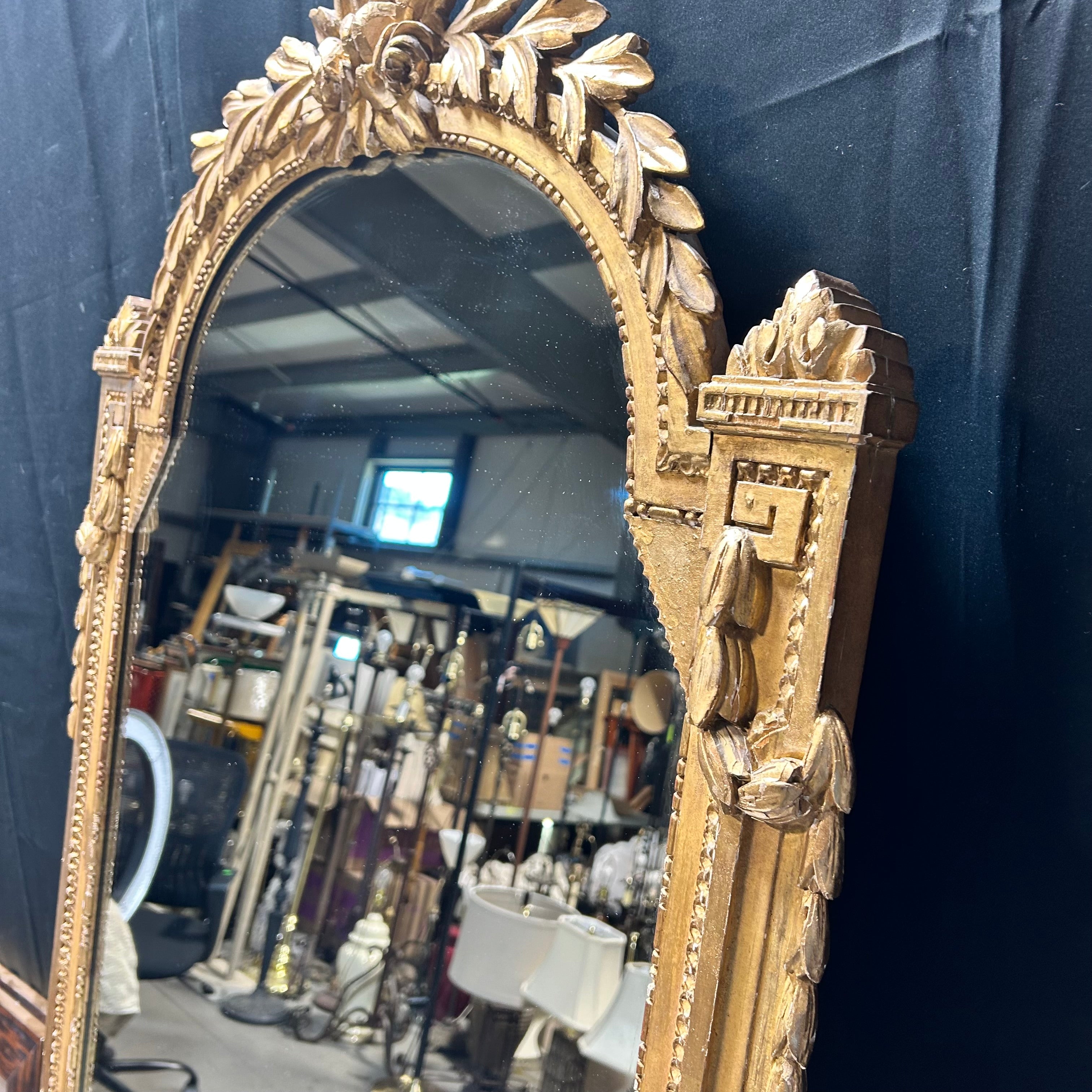 Antique Gilded Gold Ornate French Style Mirror 29"x 42"