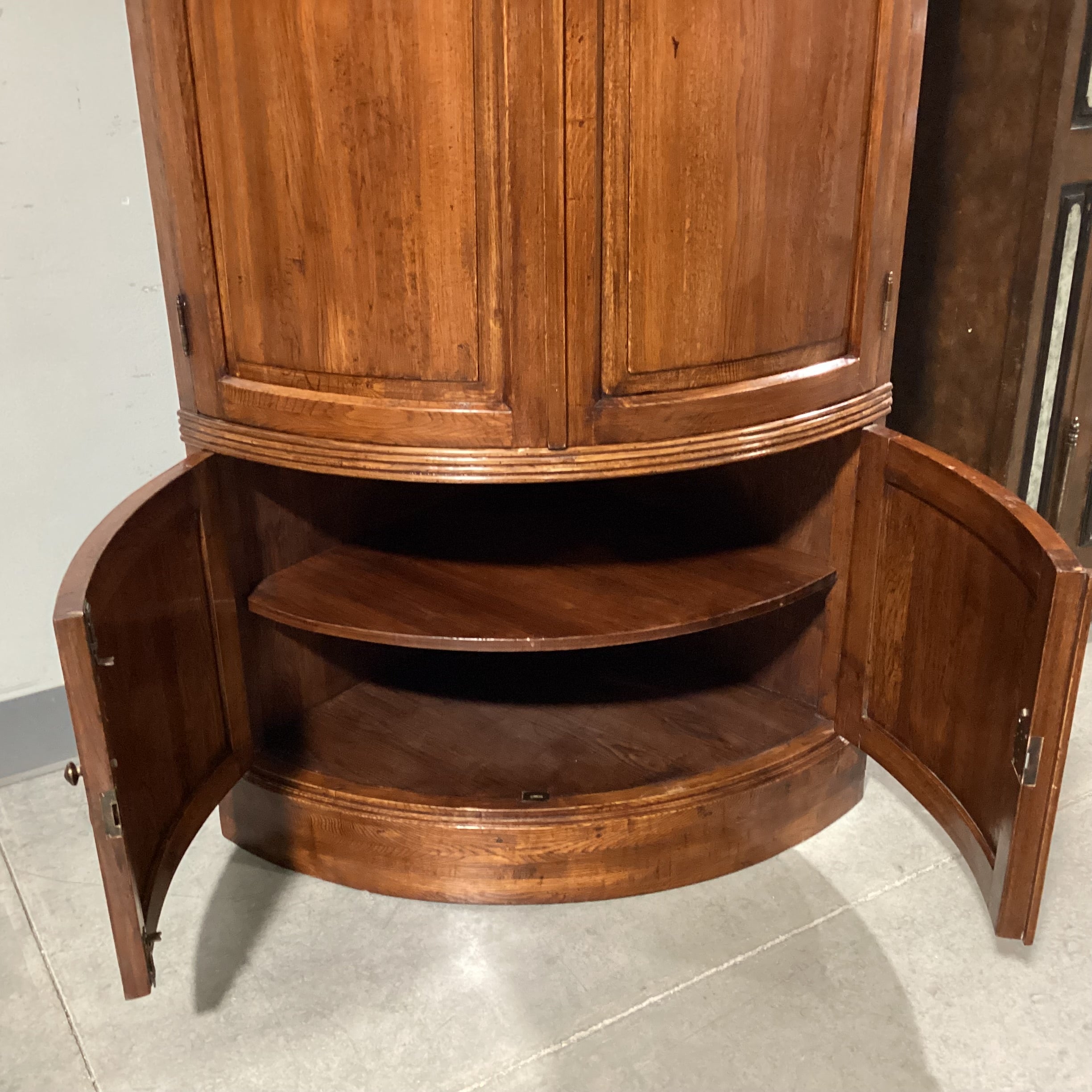 Lillian August Carved Wood with Shelves 4 Door Corner Display Armoire 42"x 30"x 91"