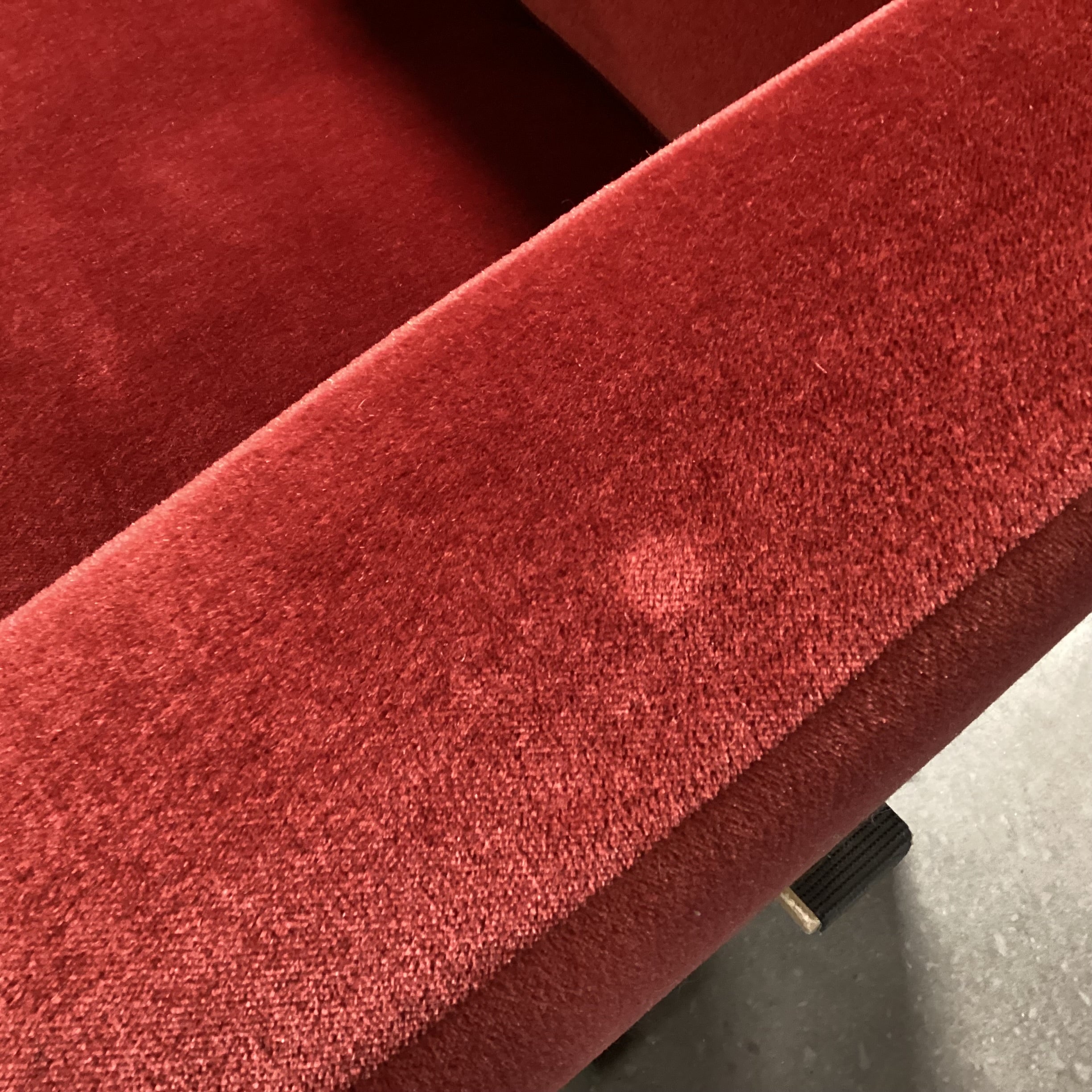 Art Deco Style Red Mohair Swivel Down Mix Chair 34"x 34"x 35"