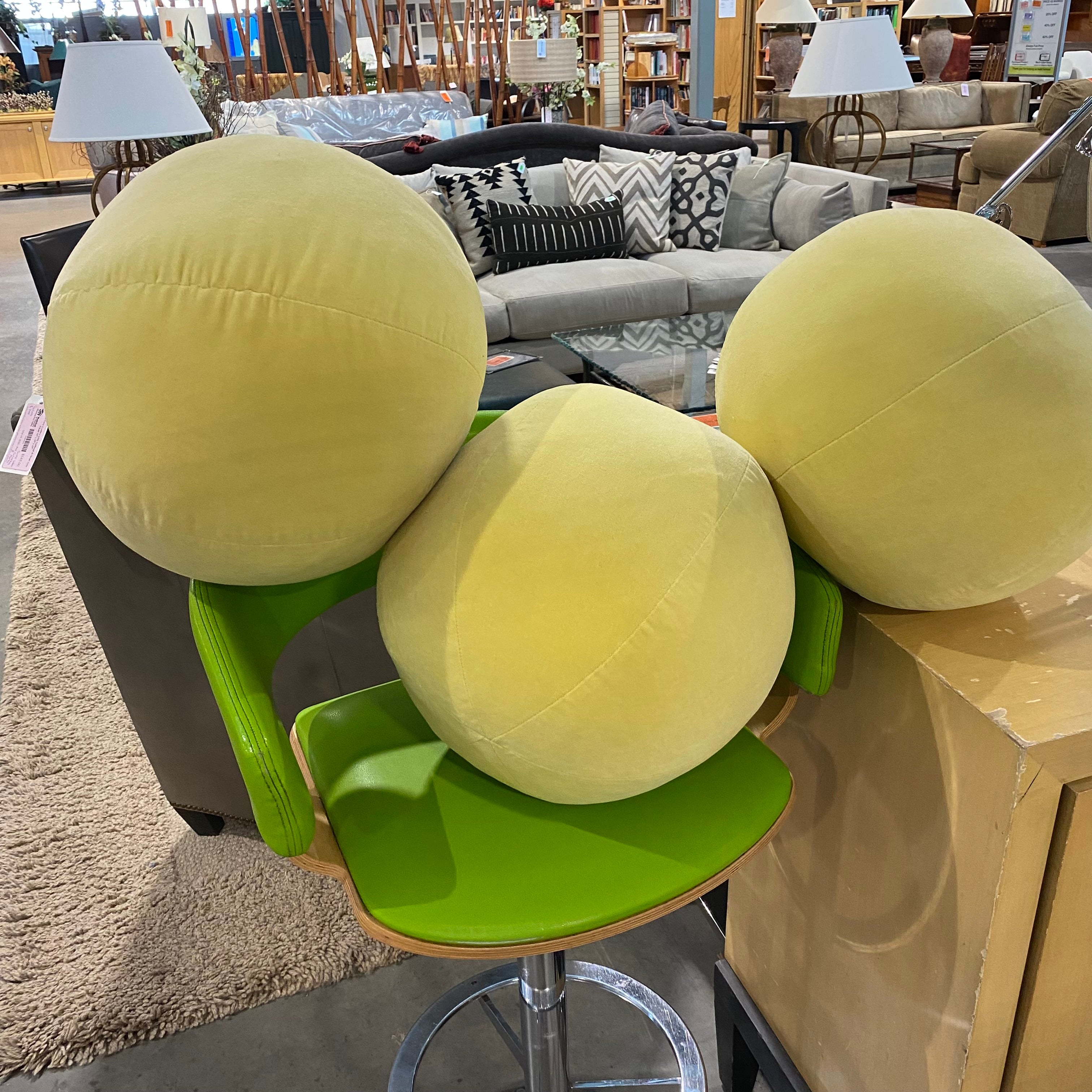 Round Yellow Weighted Pillow 14" Diameter