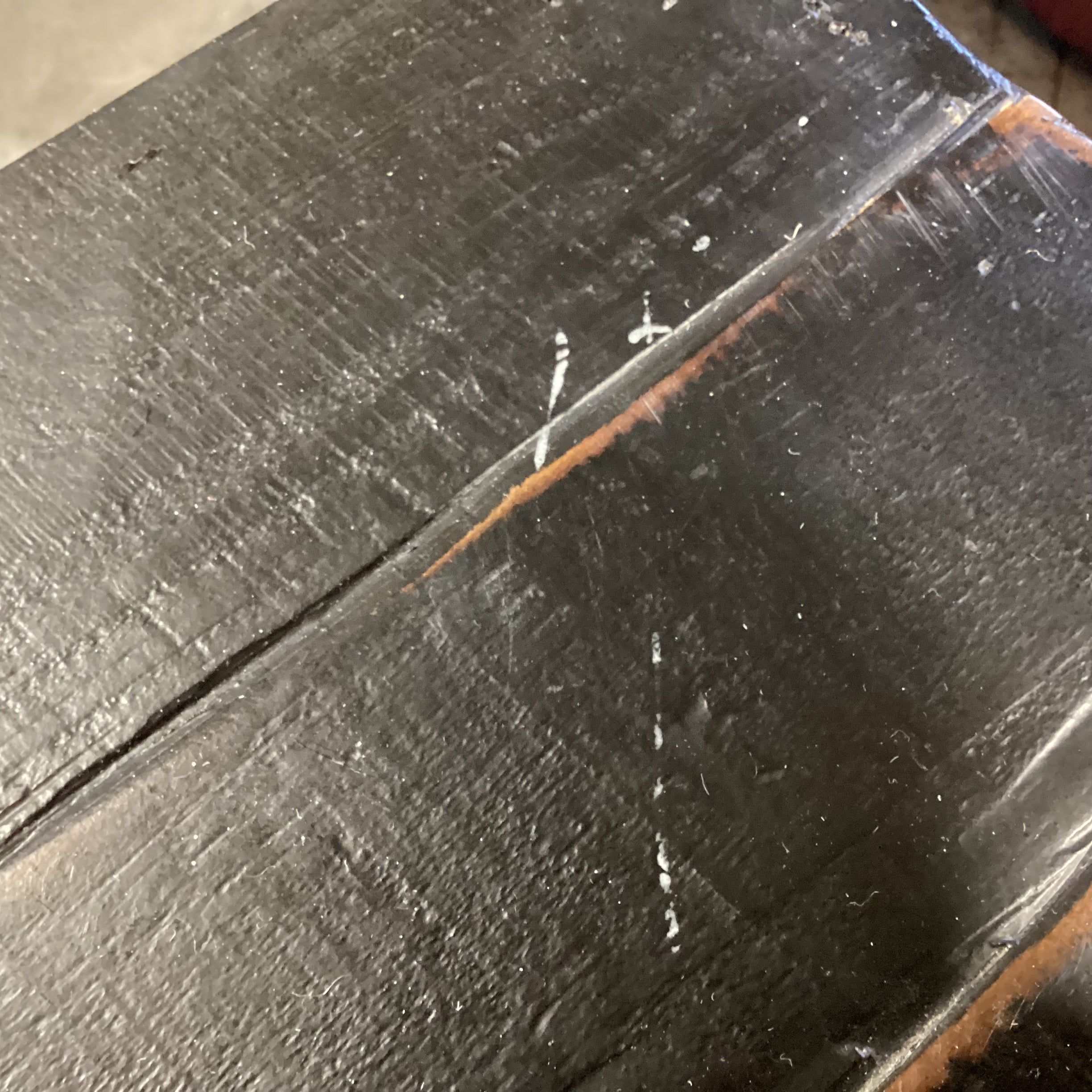 Black Distressed Wood 3 Drawer Chest Nightstand
