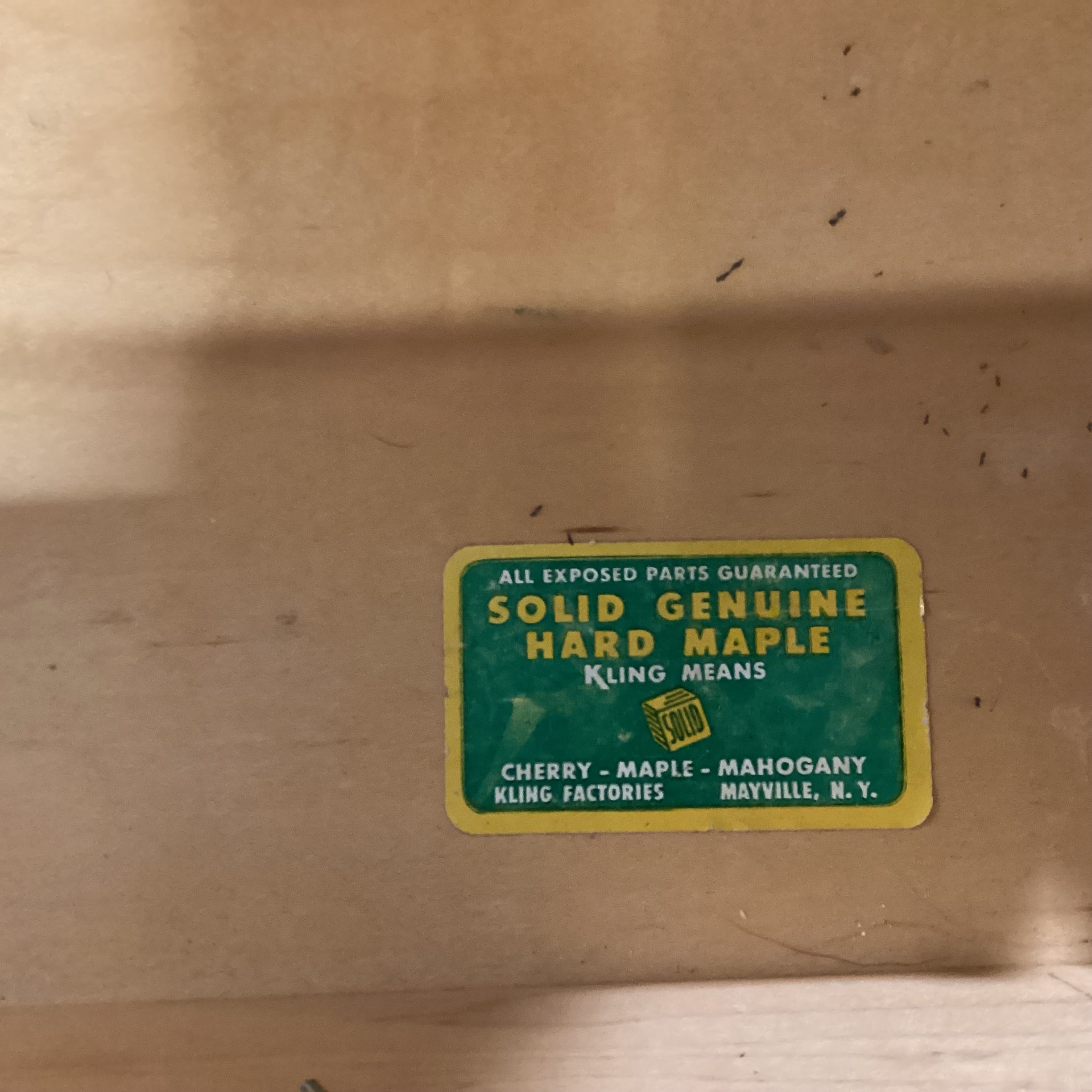 Vintage Kling Solid Hard Maple 1 Drawer with Cubby End Table 21.5"x 14"x 25"