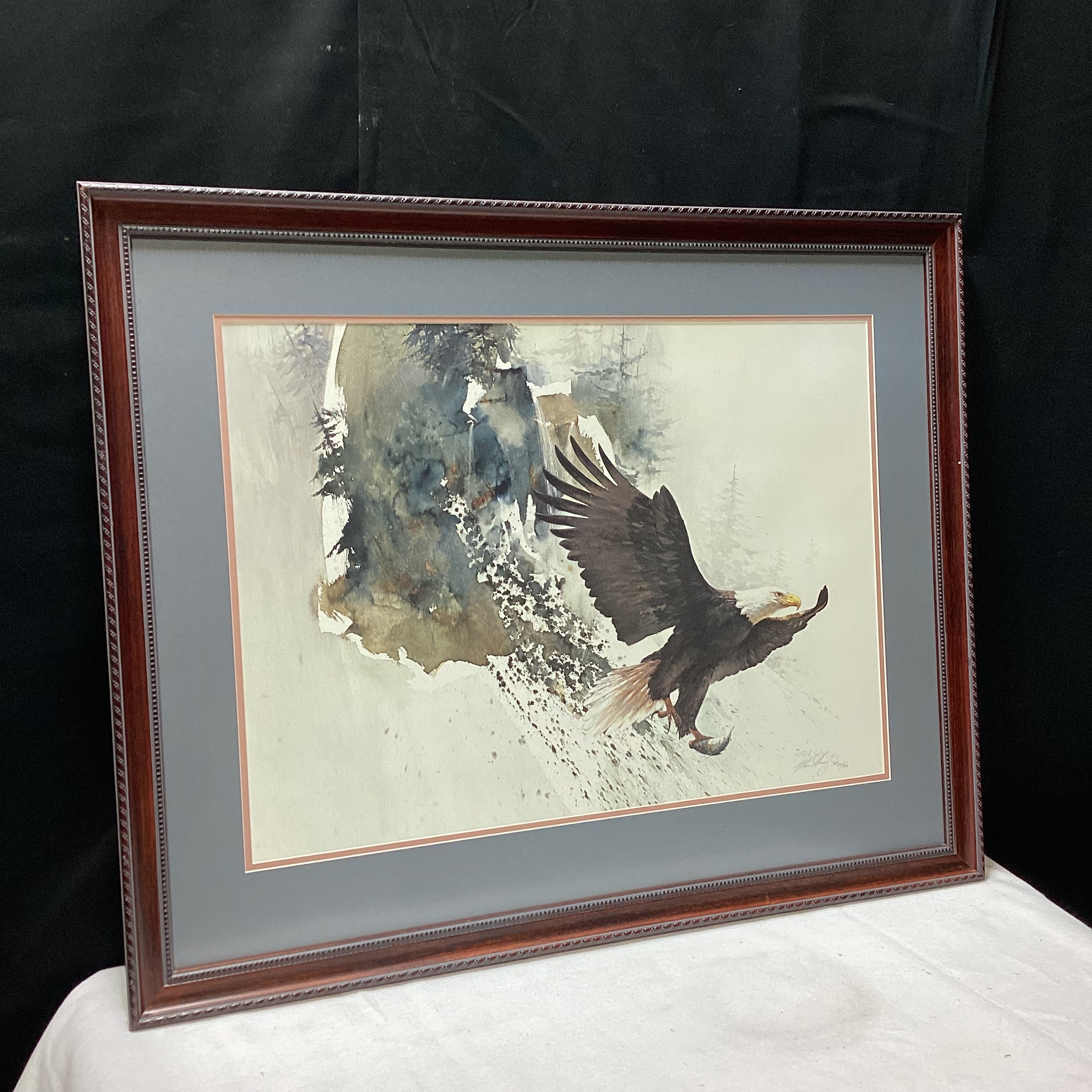 Morten E. Solberg Sr. Signed "On Silent Wings"  Limited Edition AP Framed Print 34.5" x 28"
