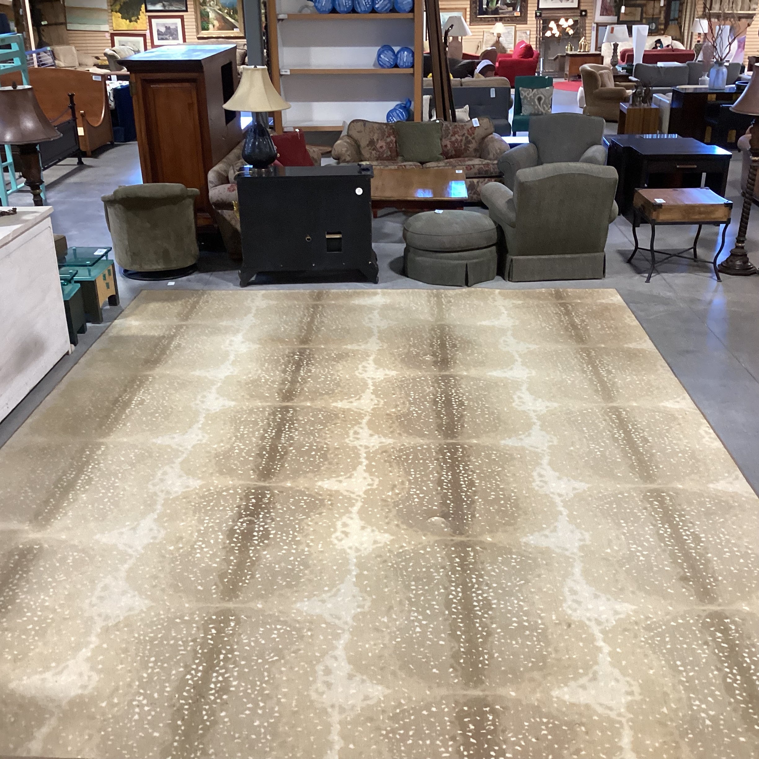 Axis Deer Style Custom Finished Carpet Rug 12'x 16'