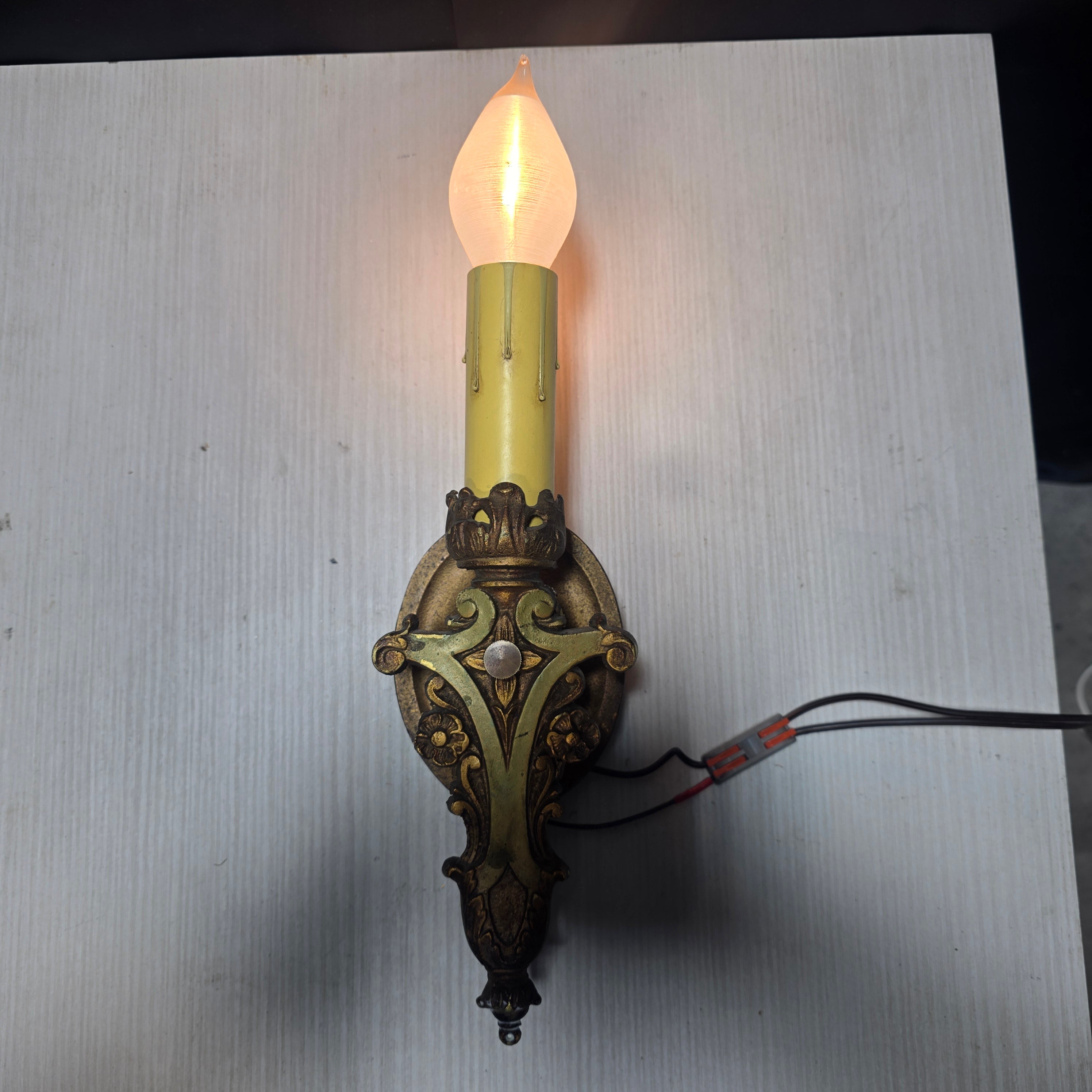 Circa 1920's Cast Iron Sconce with Switch 4"x2"x14"