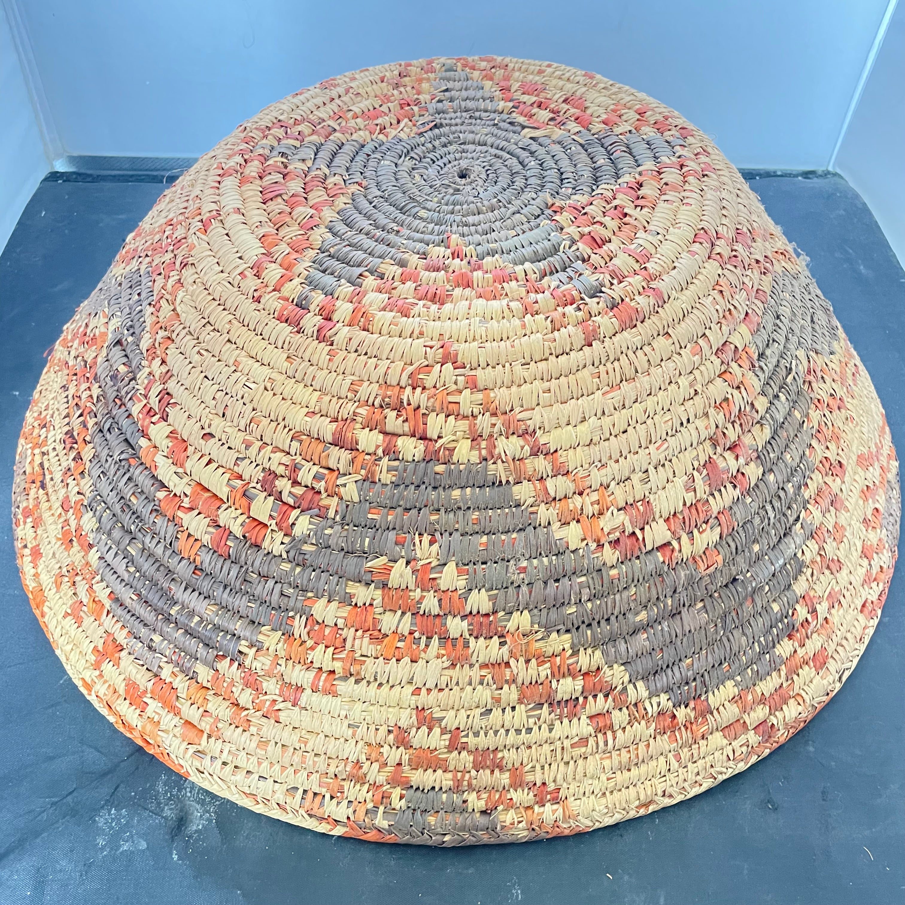 Vintage Native American Hand Woven Wedding Basket with Star Design. 18.5"x 6"