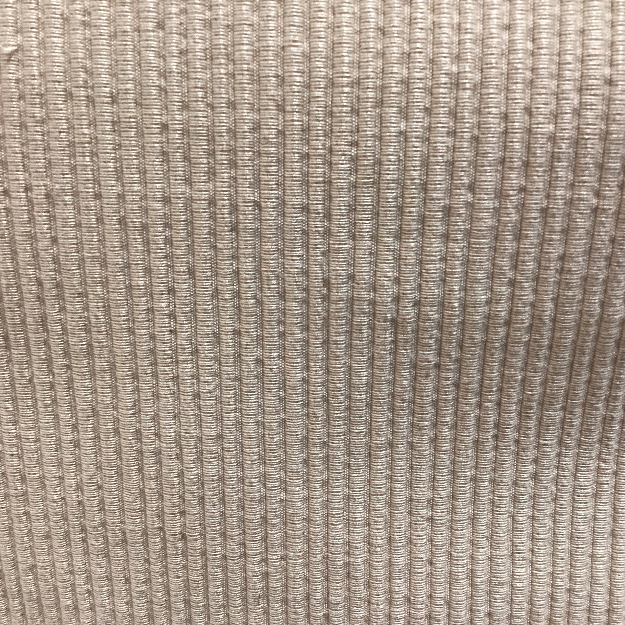 Gina B Custom Blonde Leather & Ribbed Upholstery Down Mix Sofa 90"x 42"x 26"