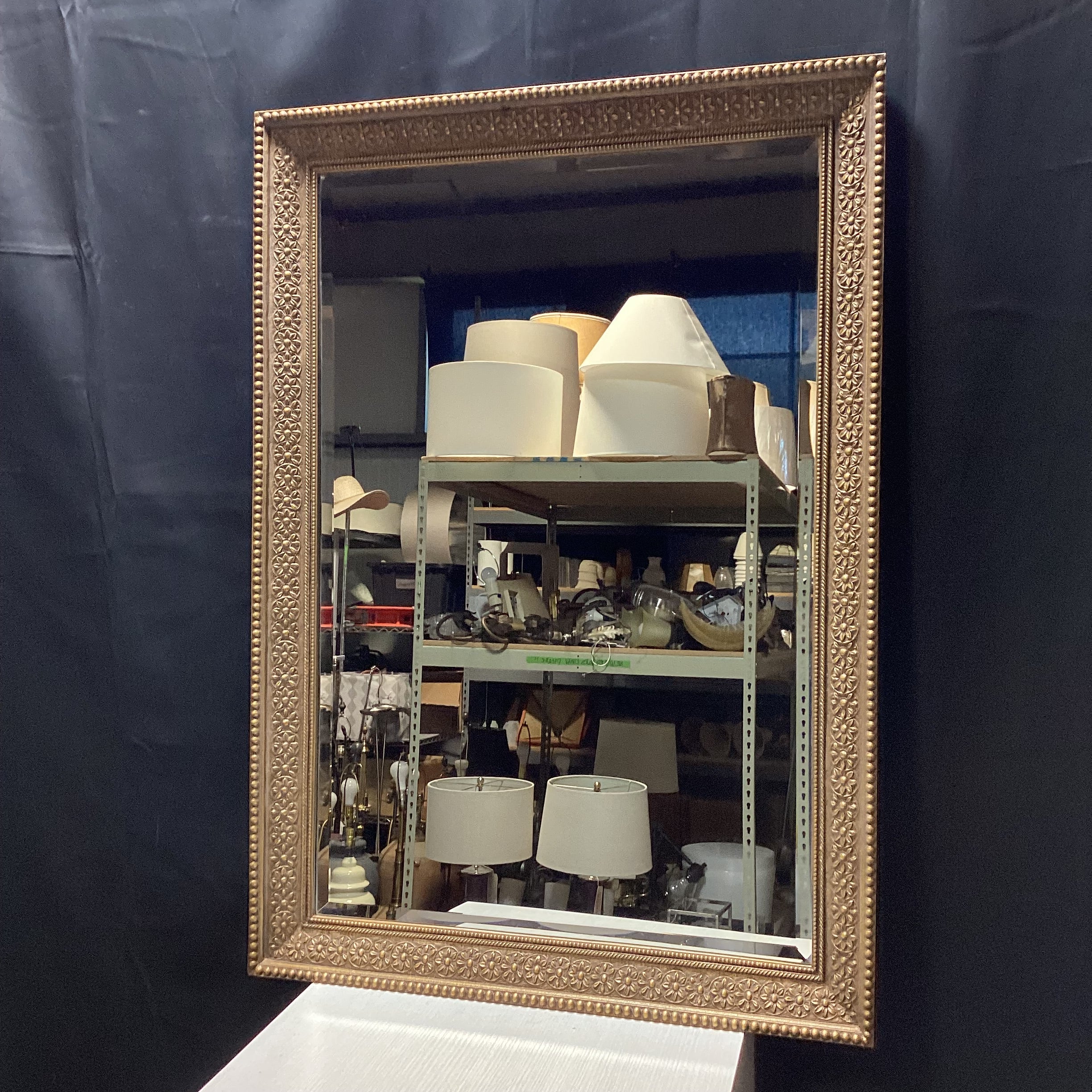 Gold Bevelled Edge 3D Floral Motif Wall Mirror 29" x 41"