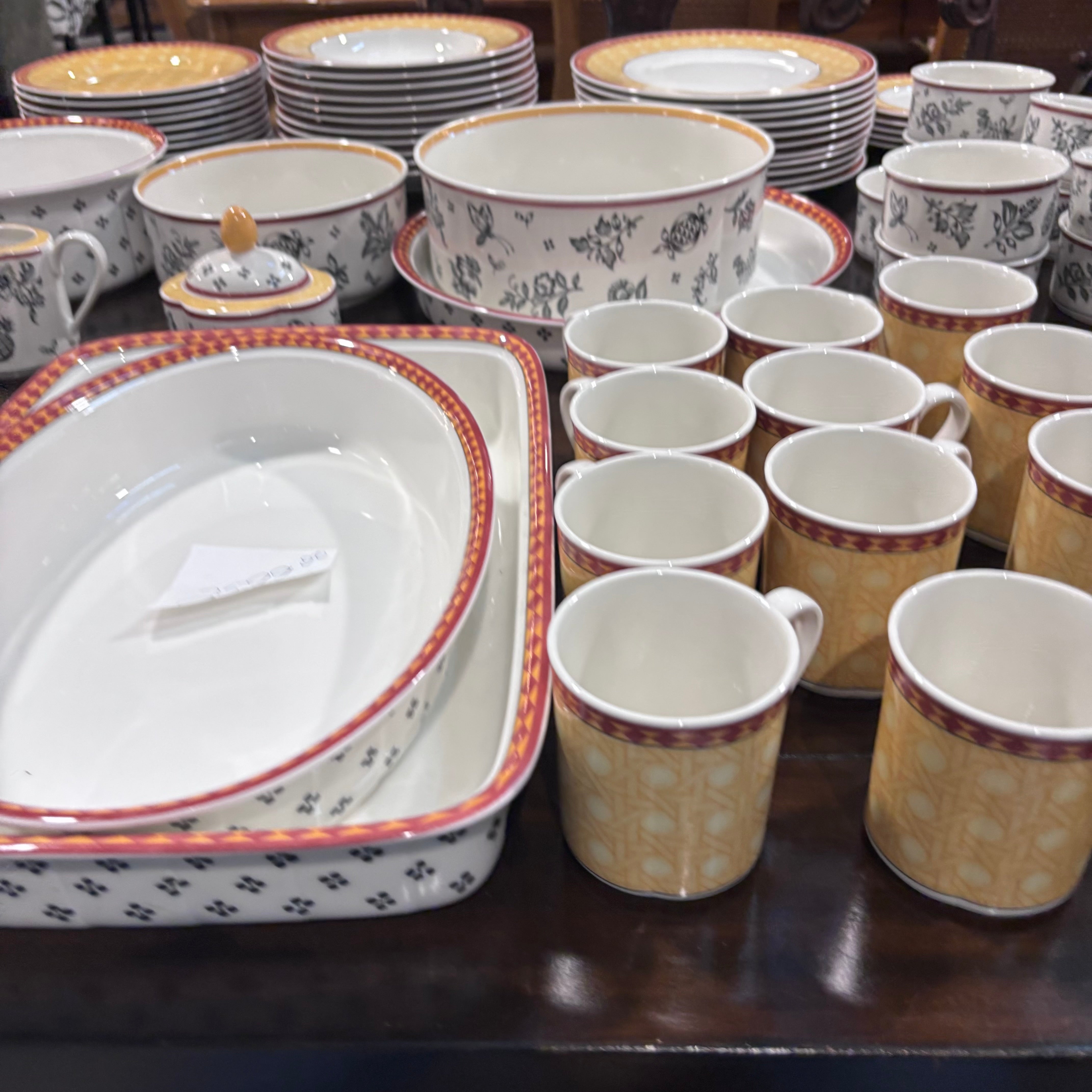 75 Piece Set Vintage Villeroy & Boch Saffron Switch Plantation Dinnerware Set