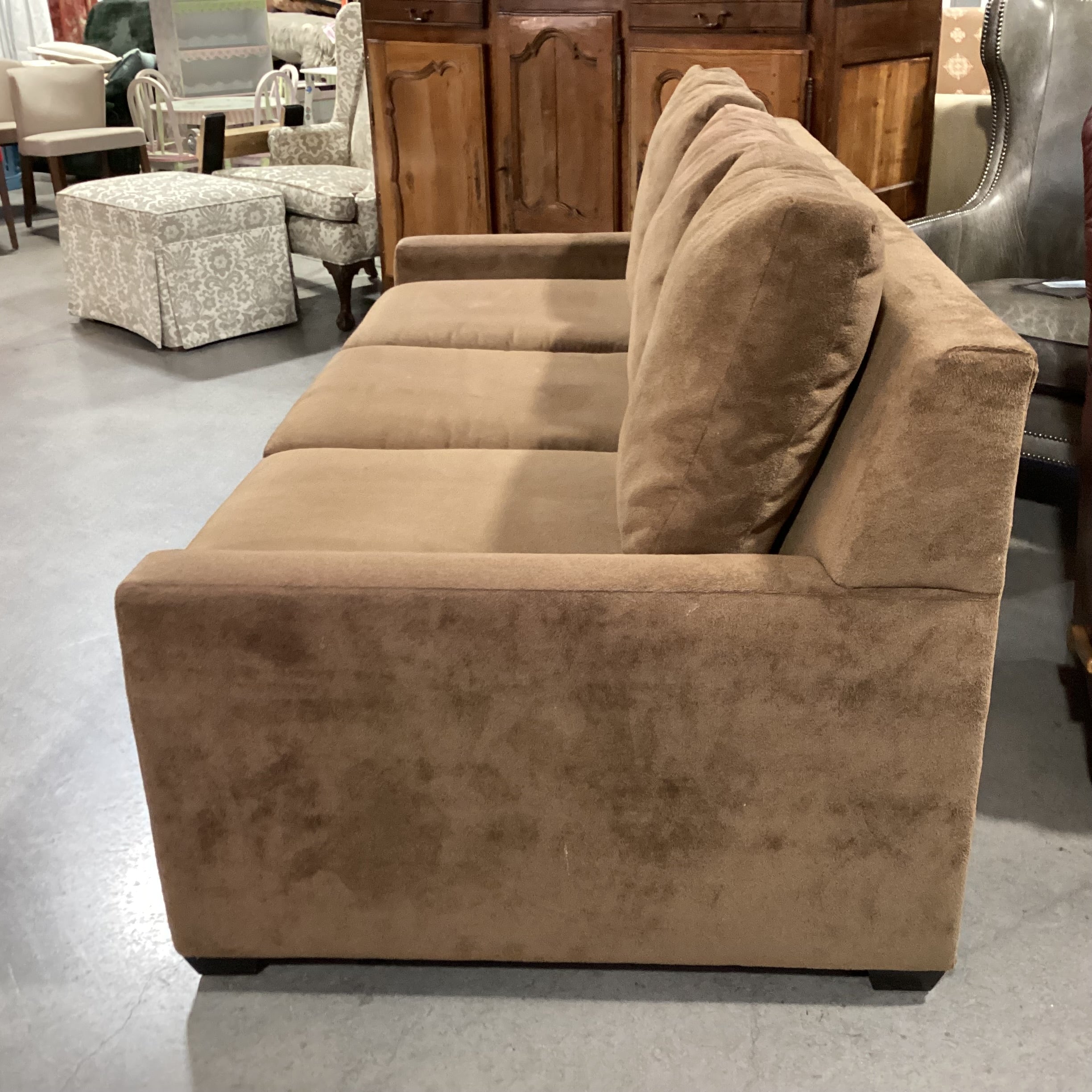 Lazar Industries Brown Plush Sofa 84"x 40"x 34"