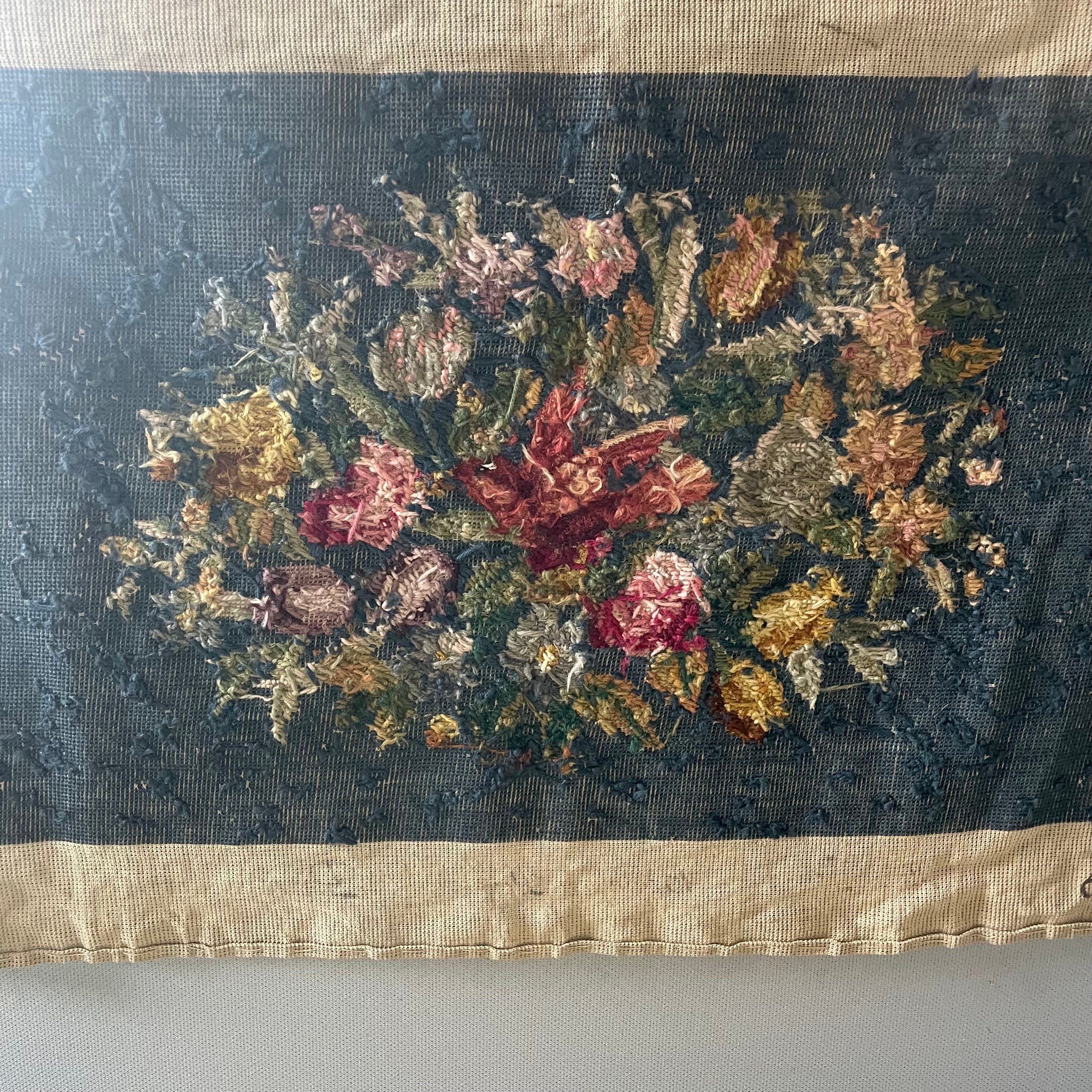 Authentic Vintage French Wool Woven Floral, Birds Tapestry Sample Panel, By Maison Pinton, Paris