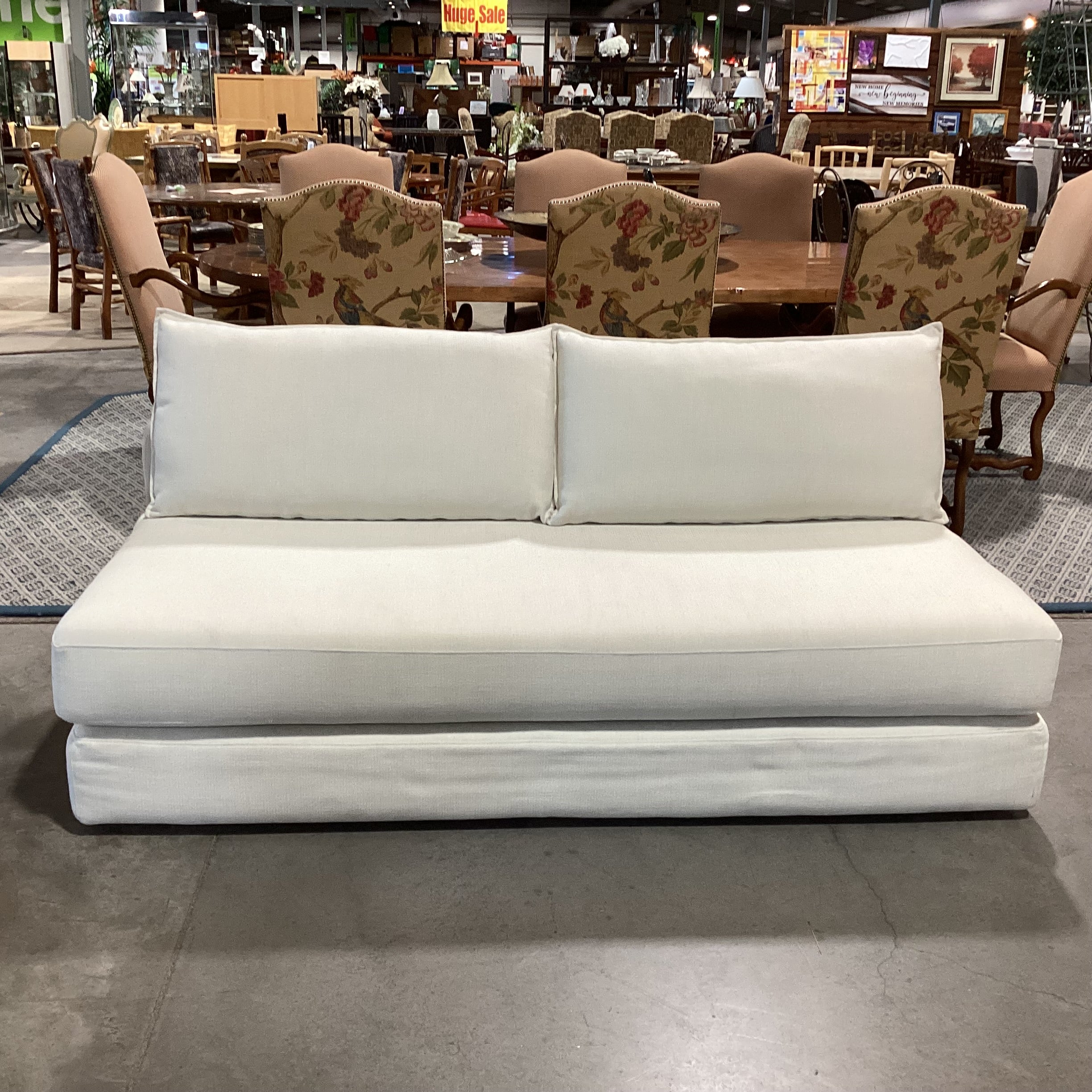 Article Braam Vintage White Convertible Cushion Bed Sofa 75"x 36"x 25"